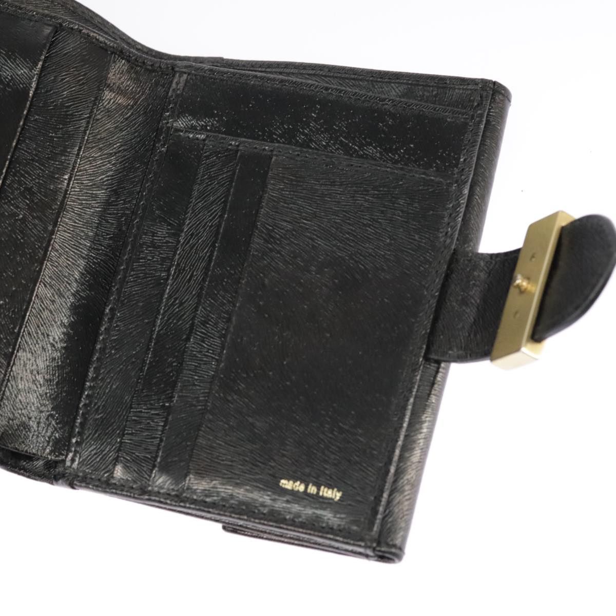 Fendi Wallet Leather Black Auth