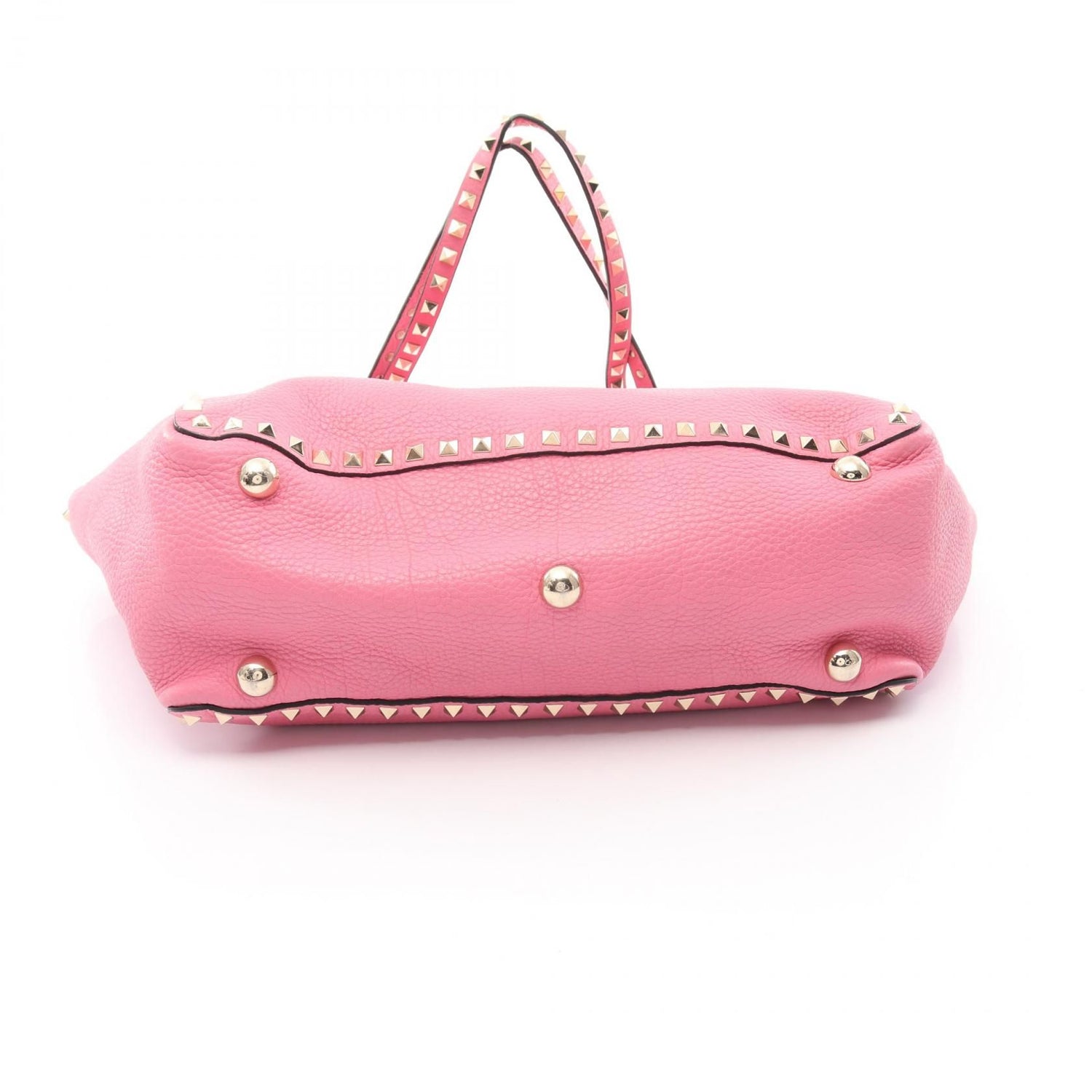 Valentino Rock Studs Tote Bag Pink Leather