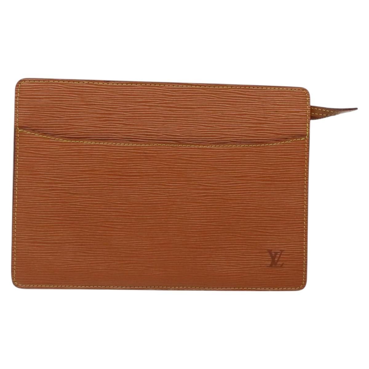 Louis Vuitton Epi Pochette Homme Clutch Bag Zipangu Gold M 52528 Lv Auth