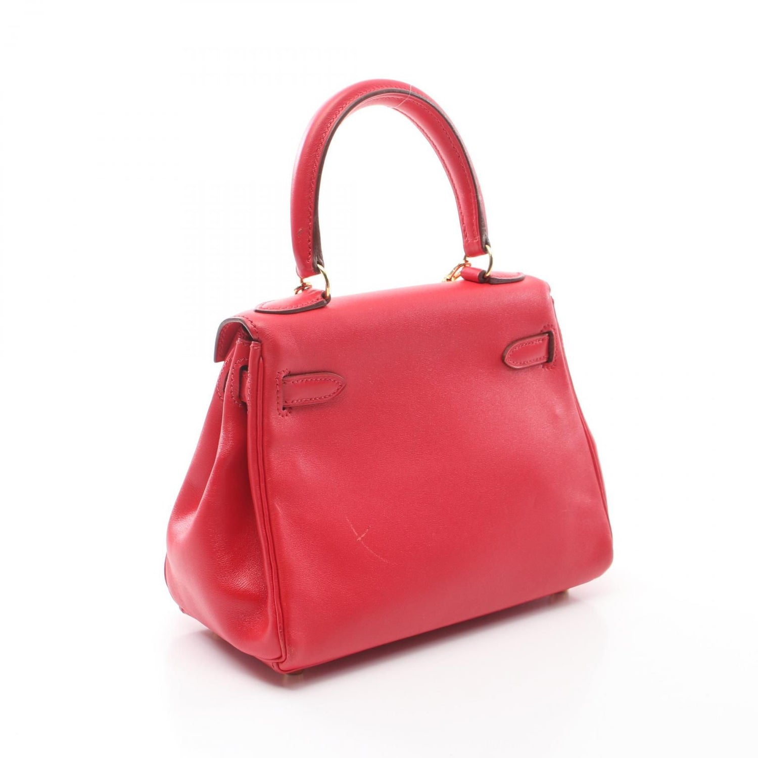 Hermes Mini Kelly Crossbody Hand Bag D Gulliver Leather Red Ghw