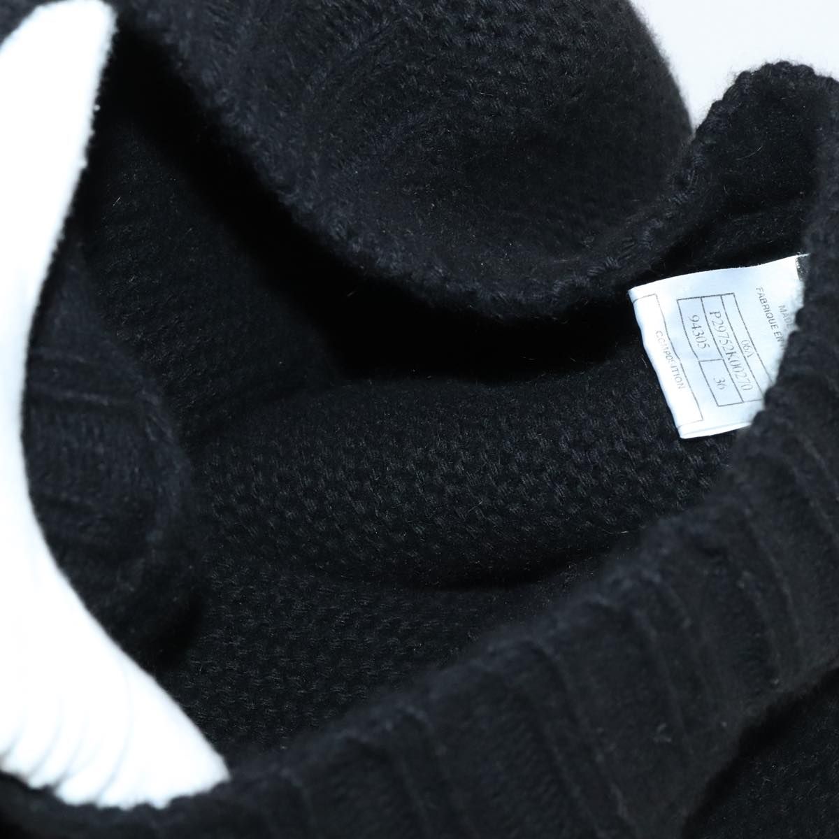 Chanel Sweater Wool 36 Black Cc Auth