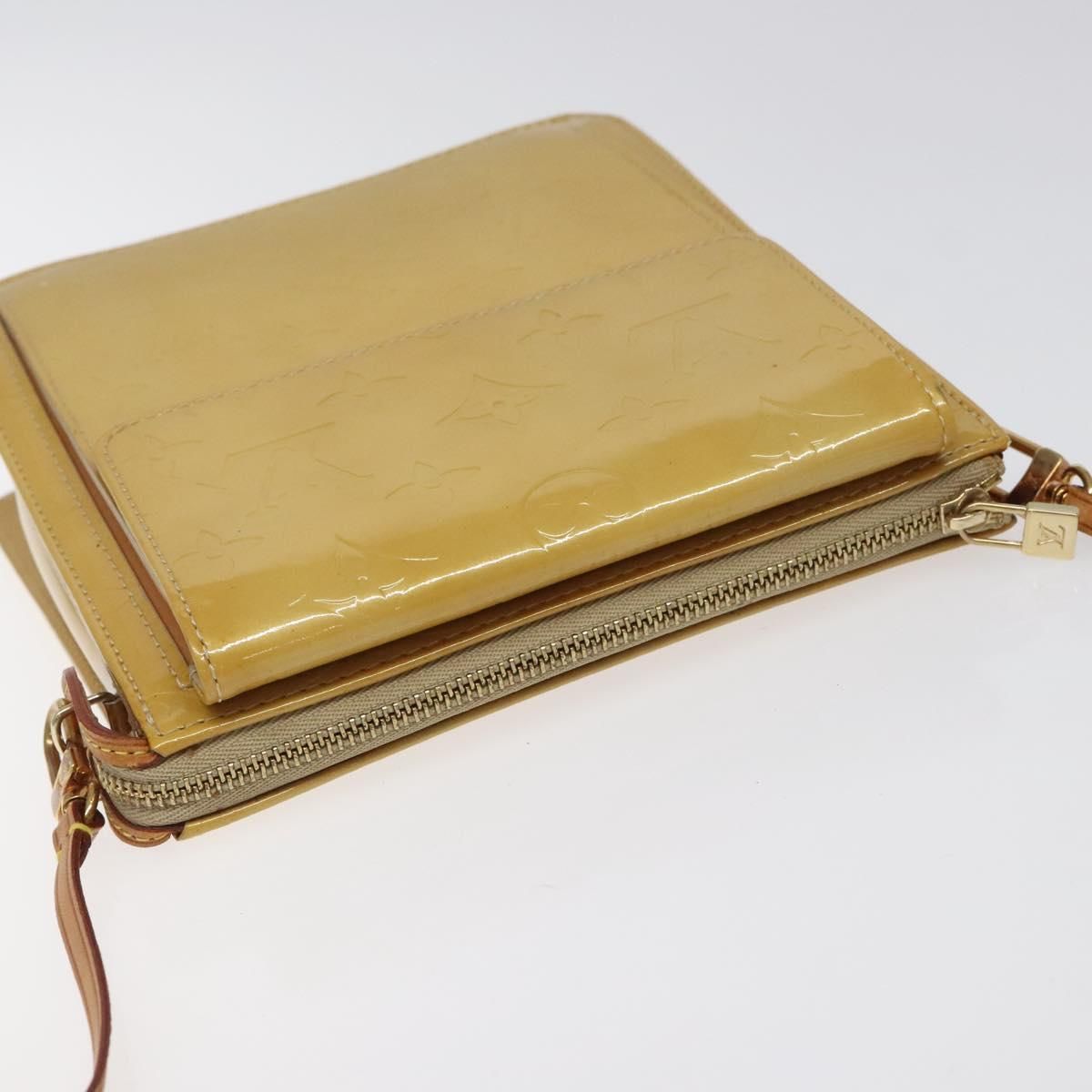 Louis Vuitton Vernis Motto Accessory Pouch Beige M 91136 Lv Auth