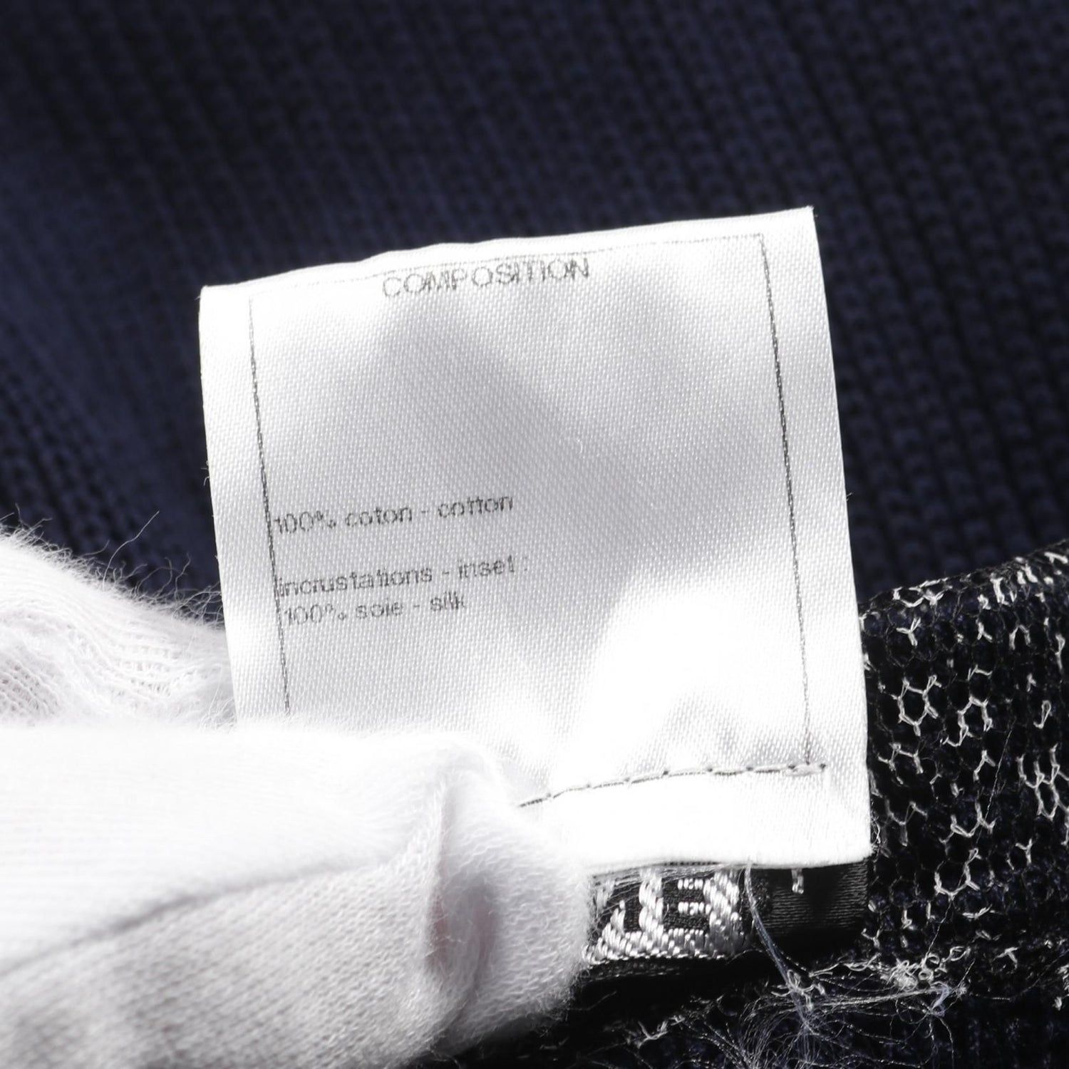 Chanel Navy Black White Coco Mark Dress Cotton P 43319