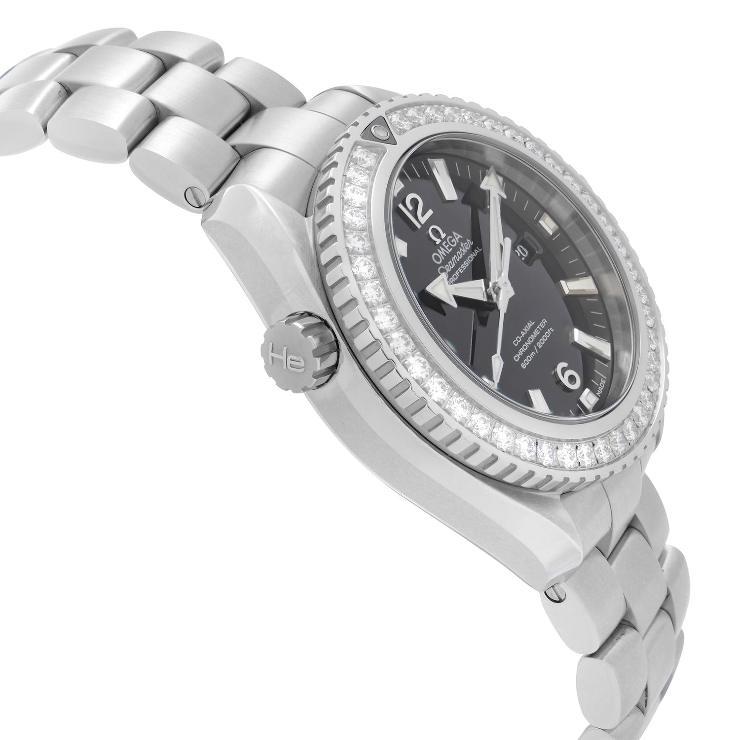 Omega Seamaster Planet Ocean Steel Diamonds Ladies Watch 232.15.38.20.01.001