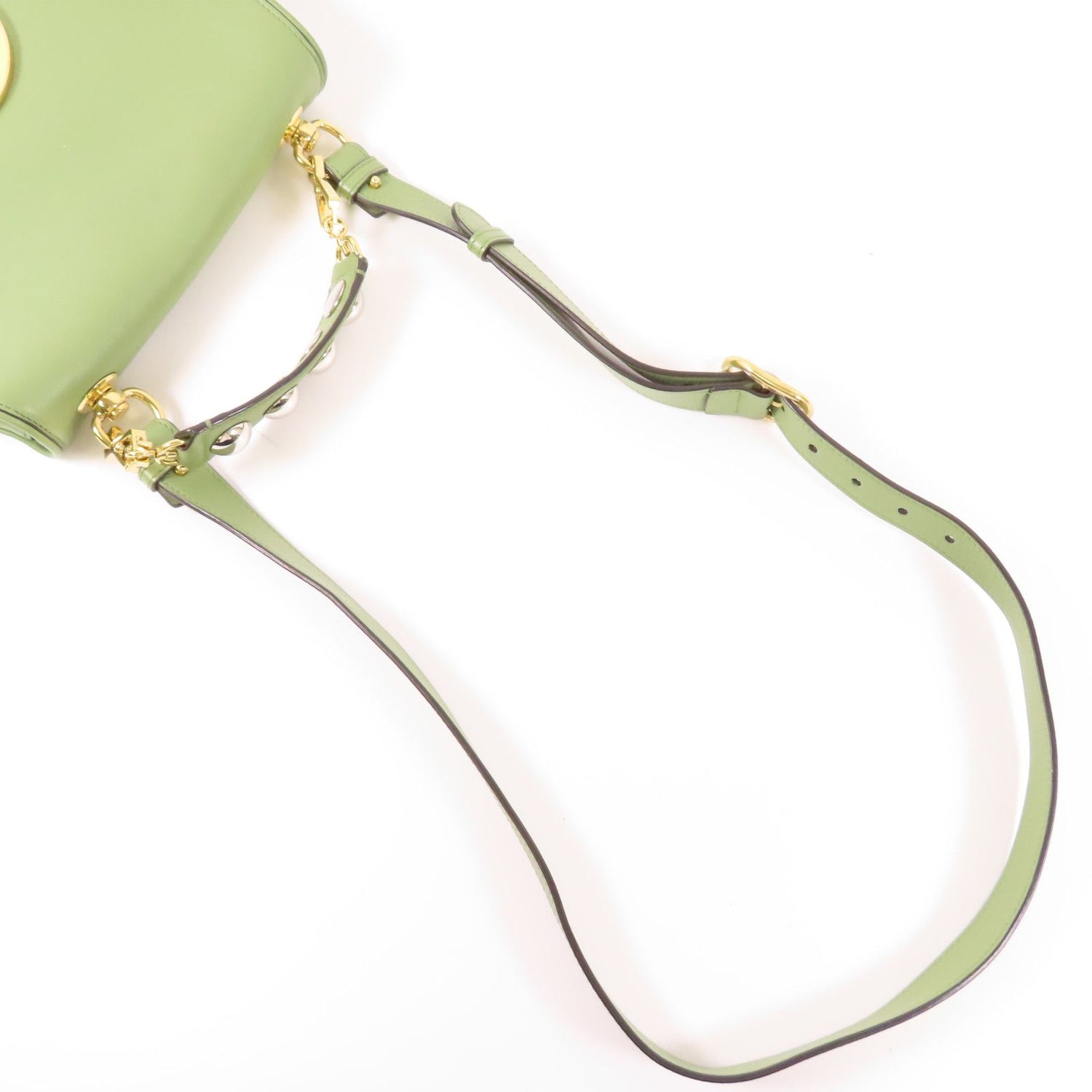 Gucci Leather Blondie Gold Hand-handed Shoulder Bag 2way Shoulder Bag Green Leather 721172