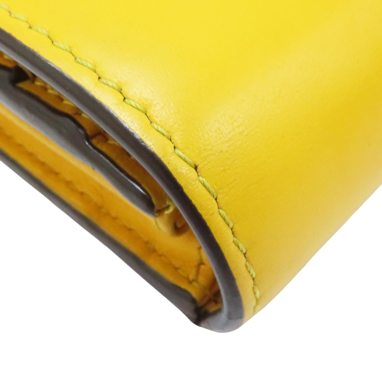 Fendi Logo Long Wallet Calfskin Yellow