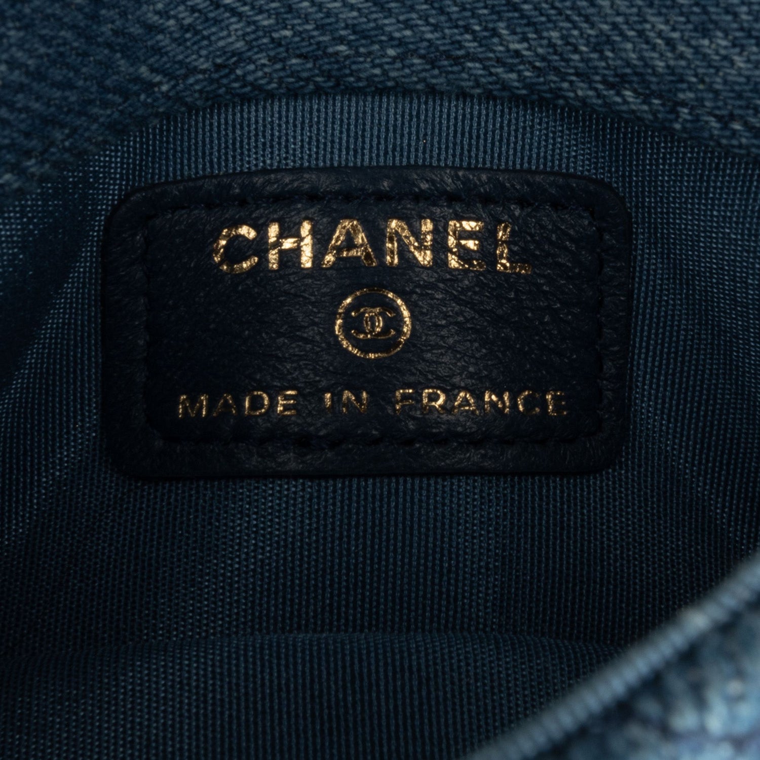 Chanel Mini Denim Mood Clutch With Chain Blue