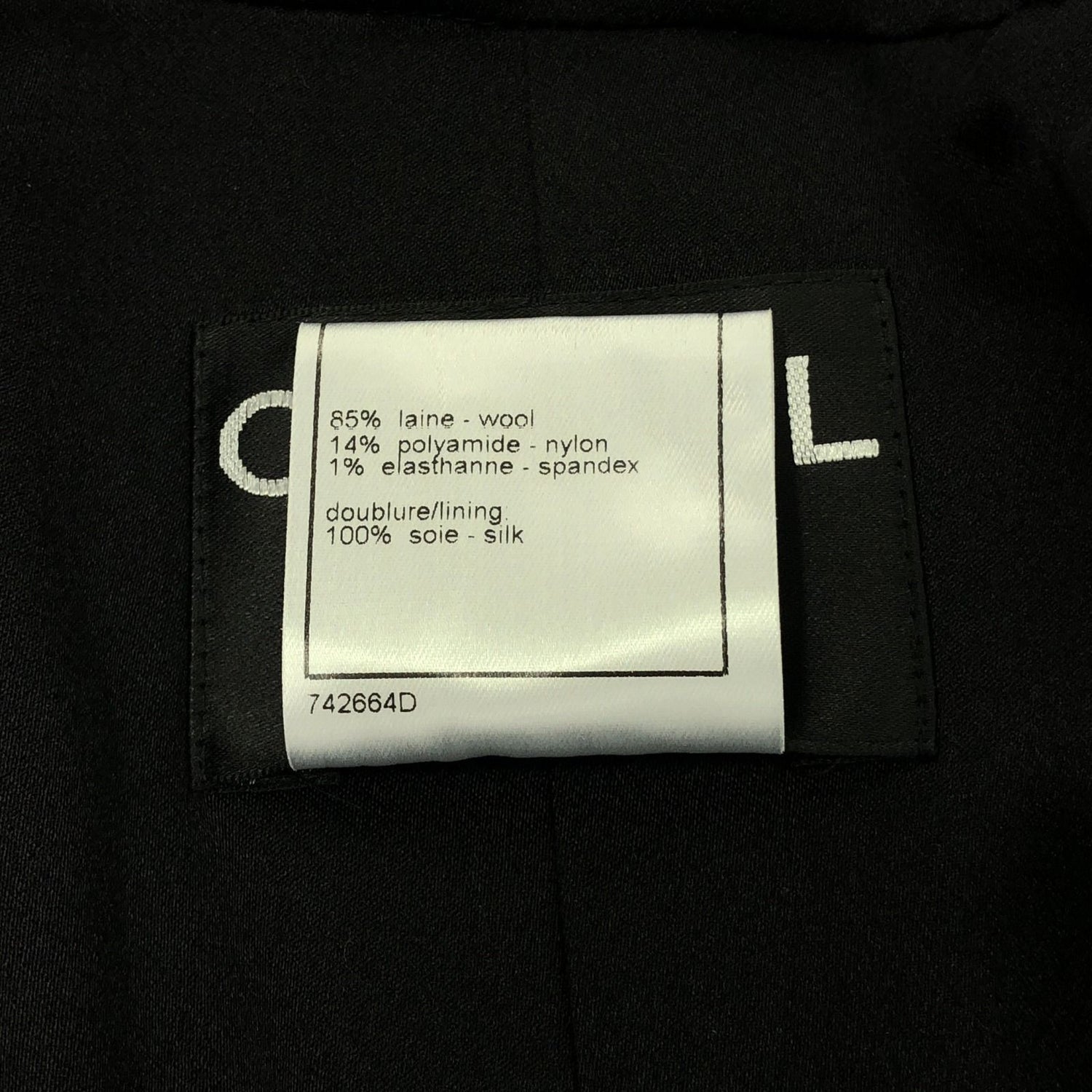 Chanel Black Coat Other Coat Wool P 26923v 17027