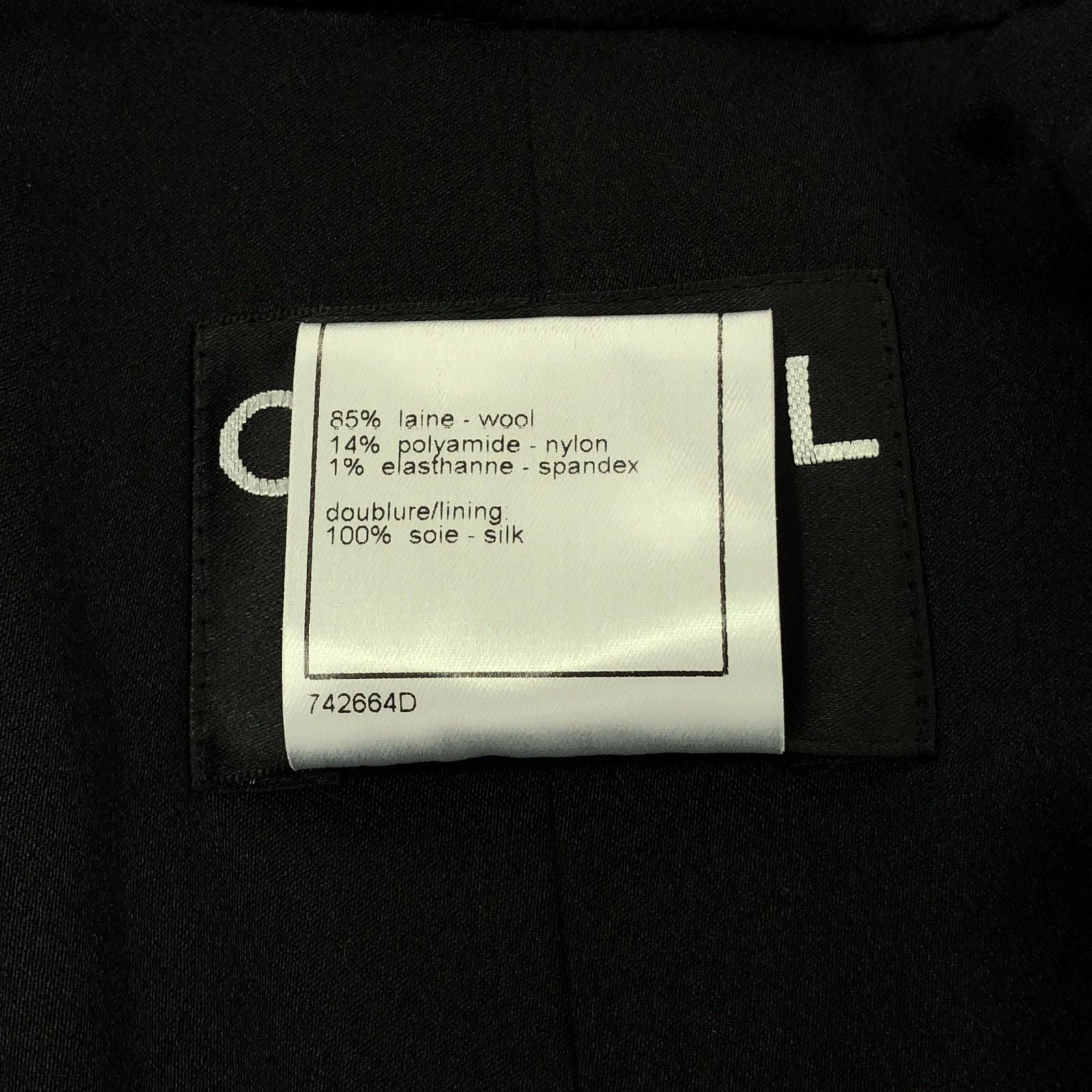 Chanel Black Coat Other Coat Wool P 26923v 17027