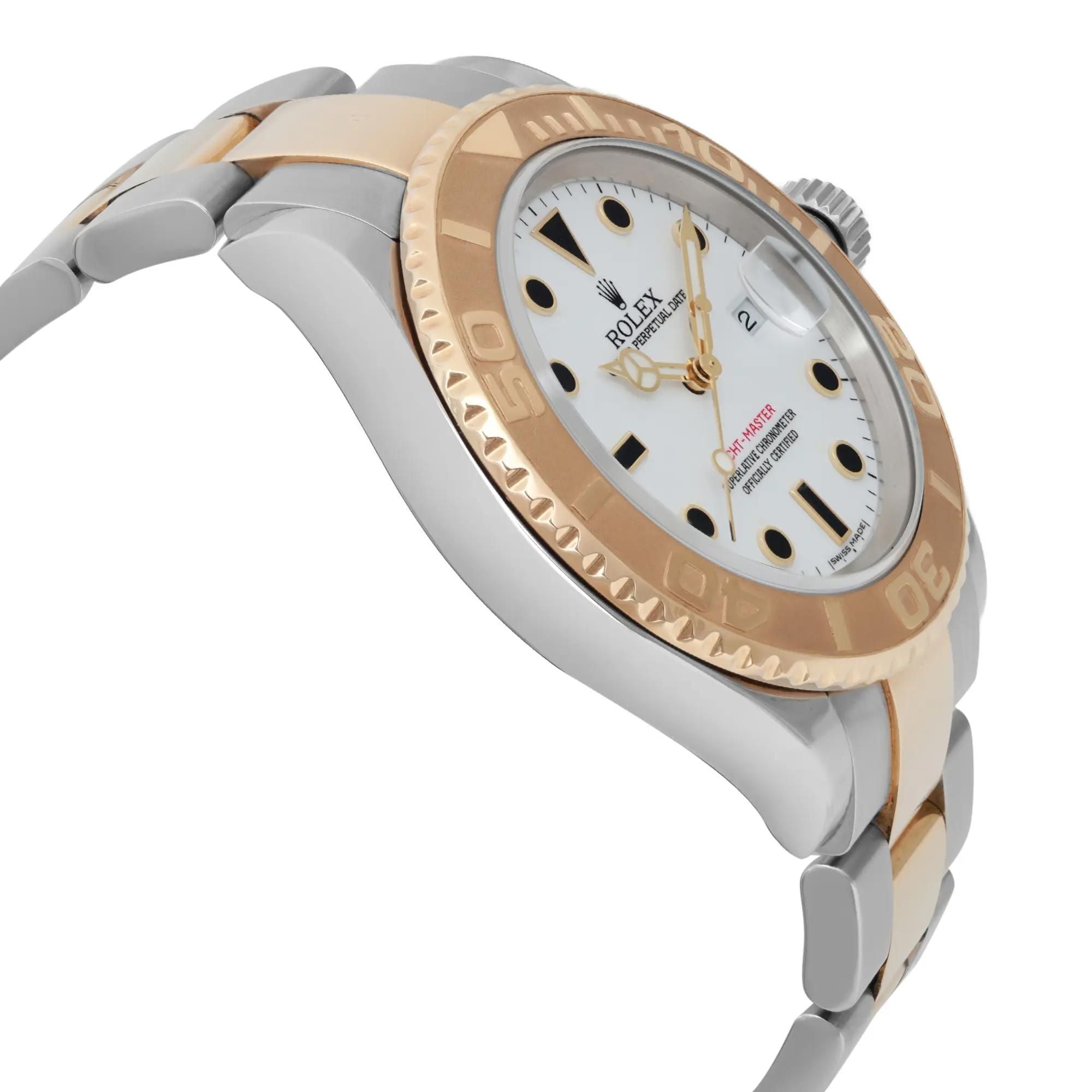 Rolex Yacht-master 40mm 18K Yellow Gold Steel White Dial Automatic Watch 16623