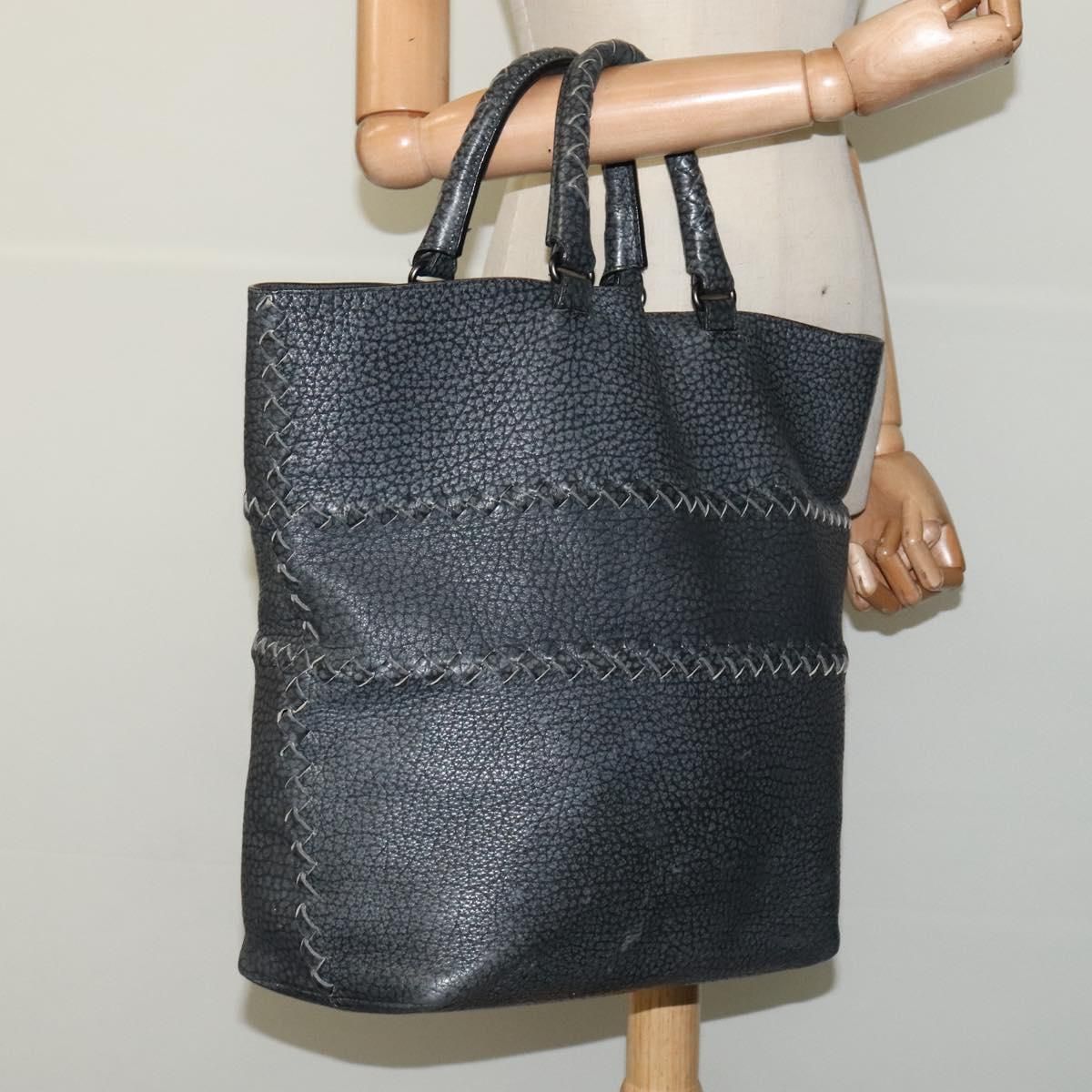 Bottega Veneta Tote Bag Leather Gray 222336 Auth