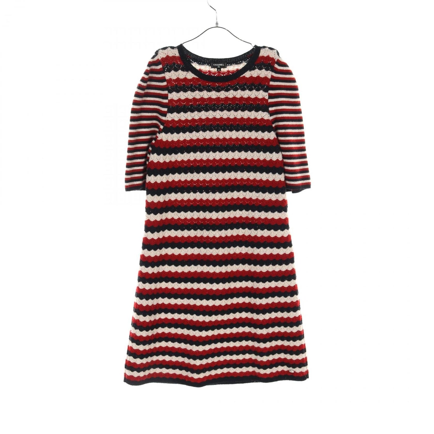 Chanel Navy Red White Dress Other Cashmere P 57823k 07567