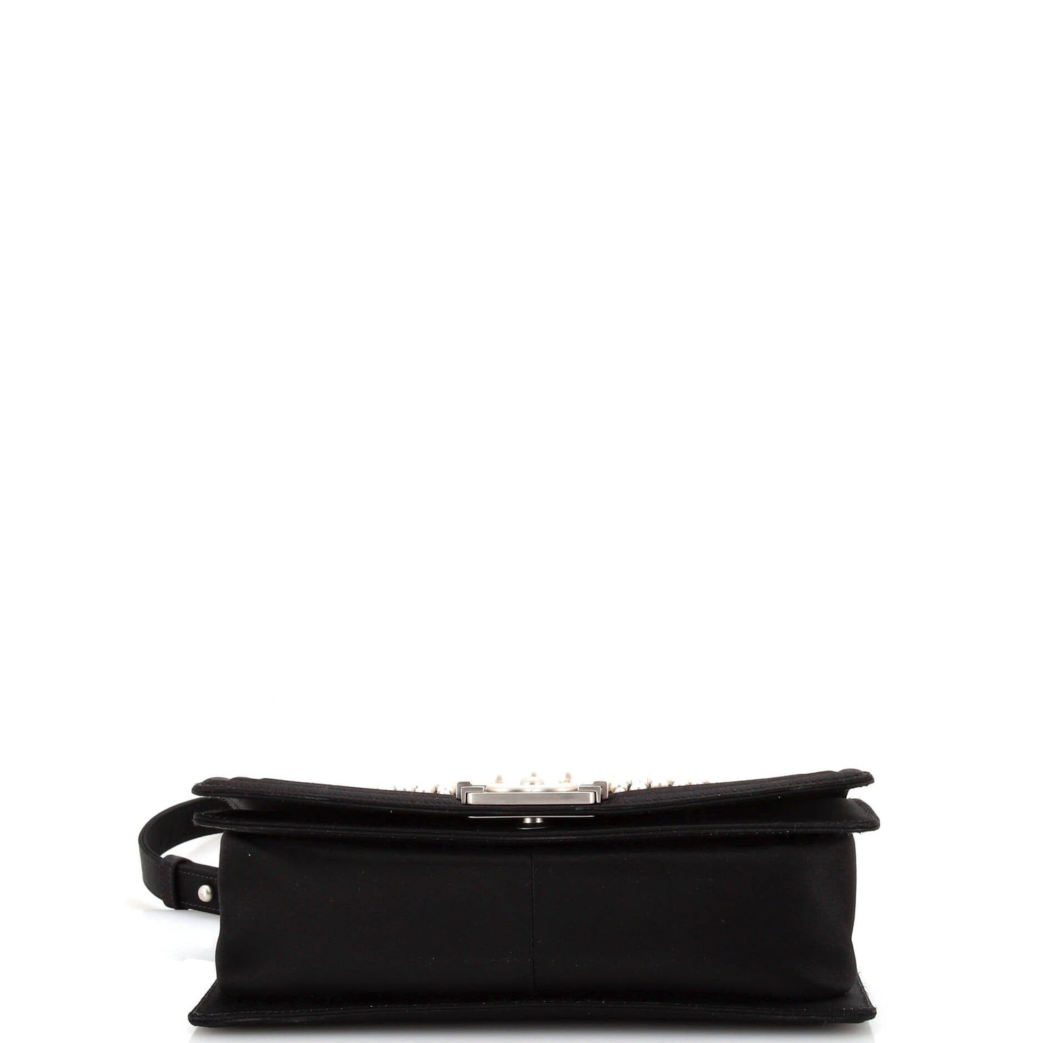Boy Flap Bag Pearl Embellished Satin Old Medium