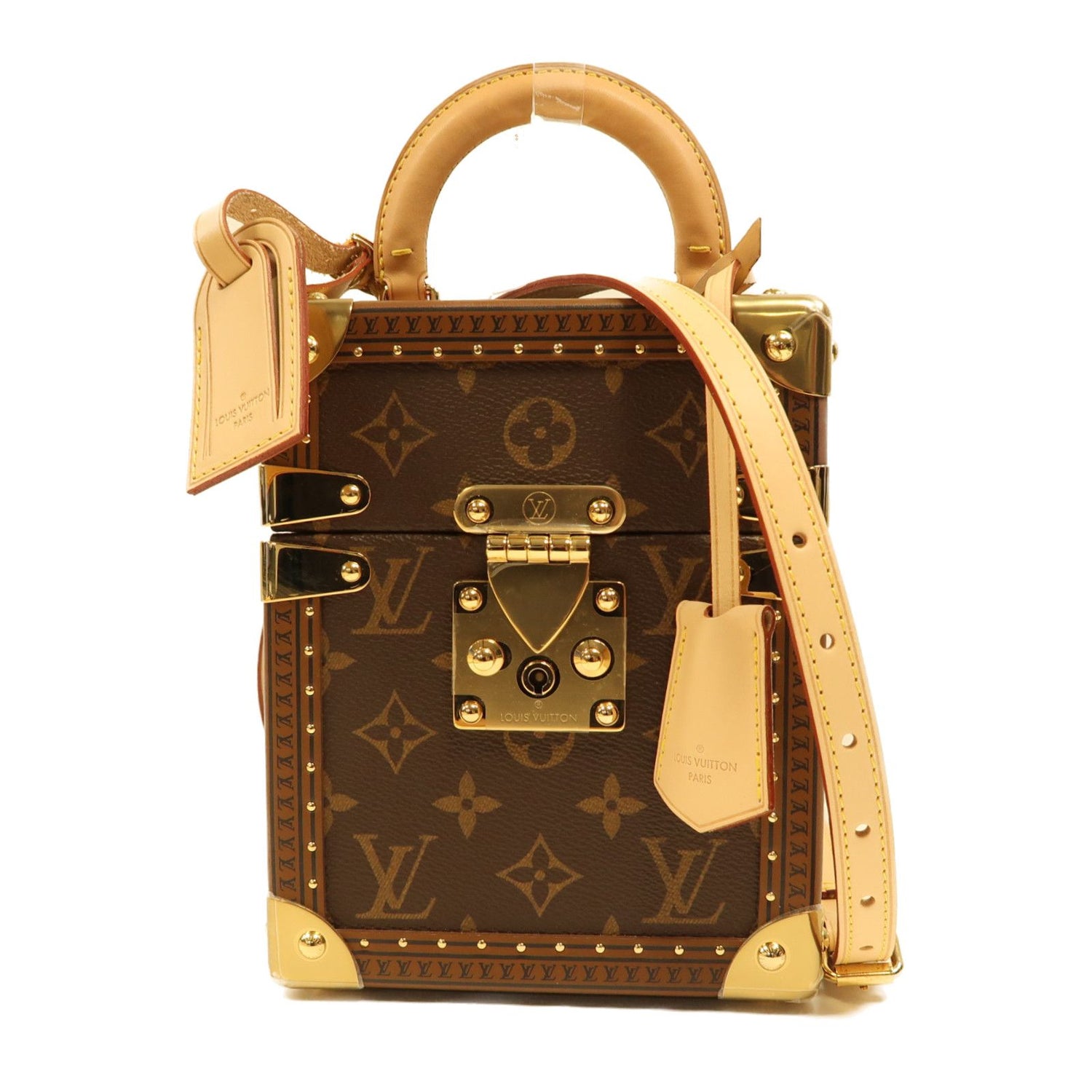 Louis Vuitton Monogram Camera Box Gold Hand-handed Shoulder Bag Color Brown 2way Shoulder Bag M 10079