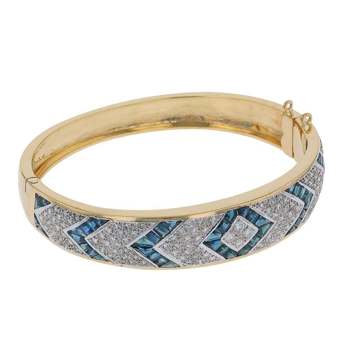 Sapphires, diamonds and gold bracelet