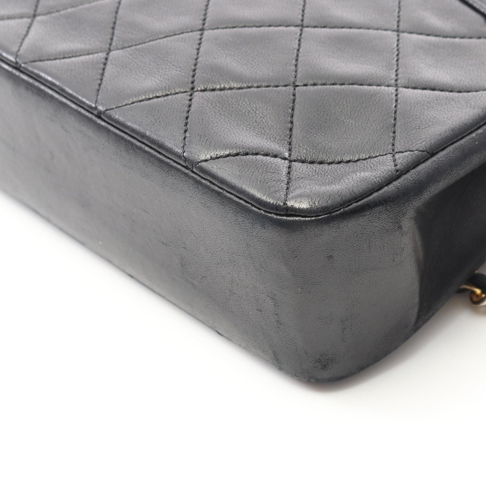 Chanel Black Matelasse Handbag Lambskin (sheep Leather)
