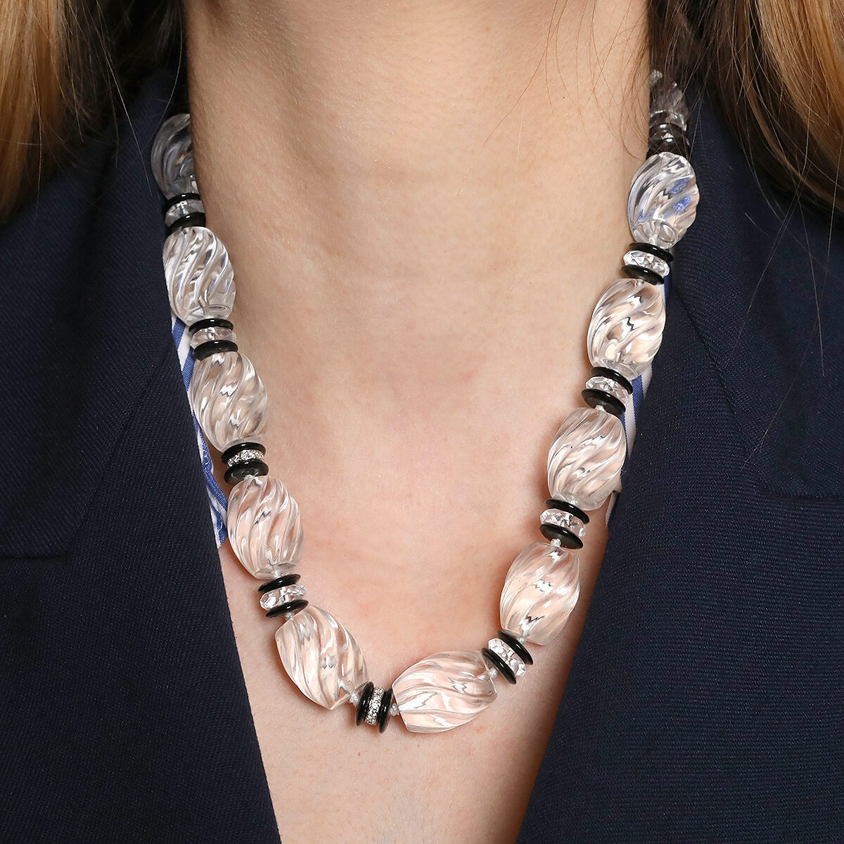 Seaman Schepps roc cristal, onyx, diamonds and gold necklace