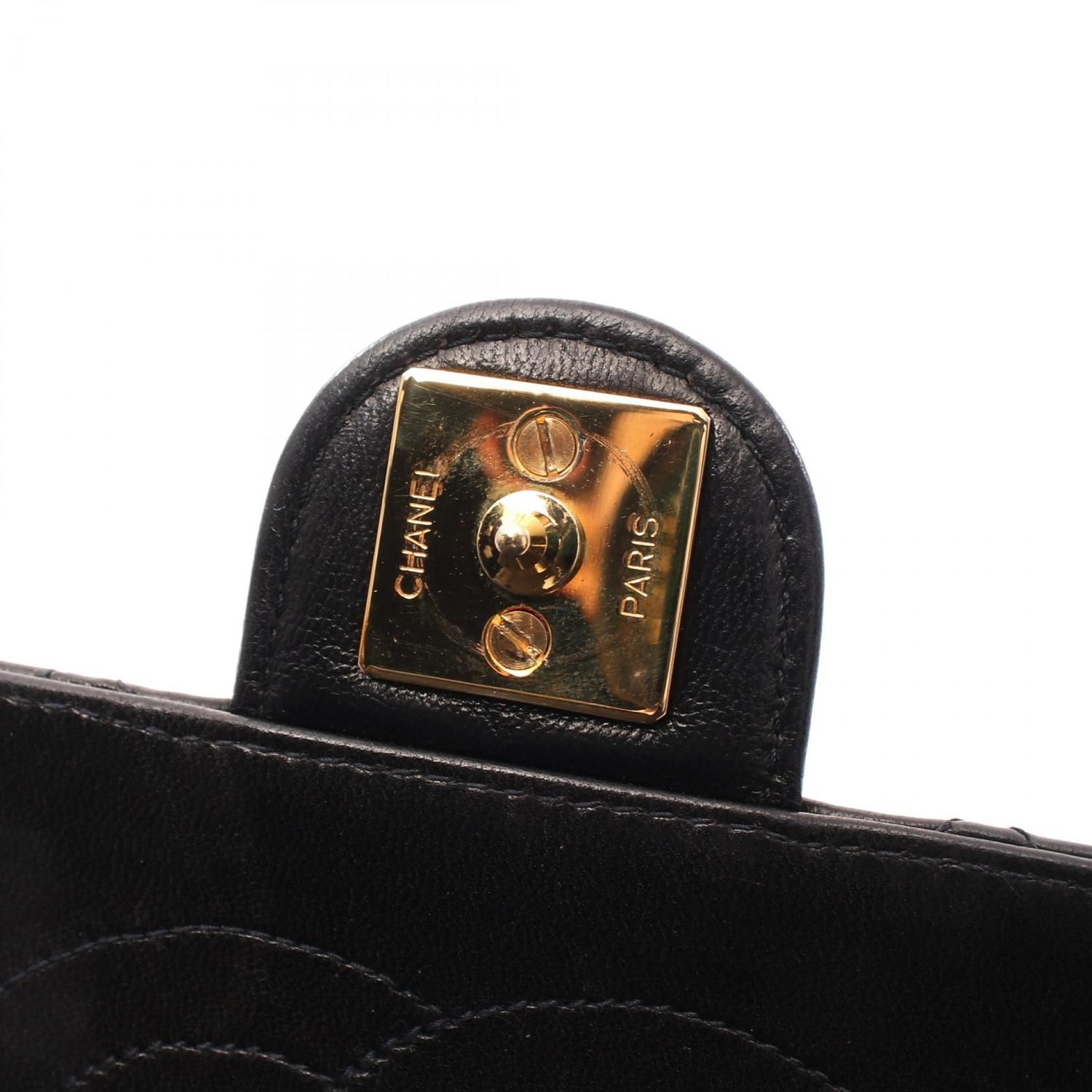 Chanel Black Matelasse Shoulder Bag Lambskin (sheep Leather)