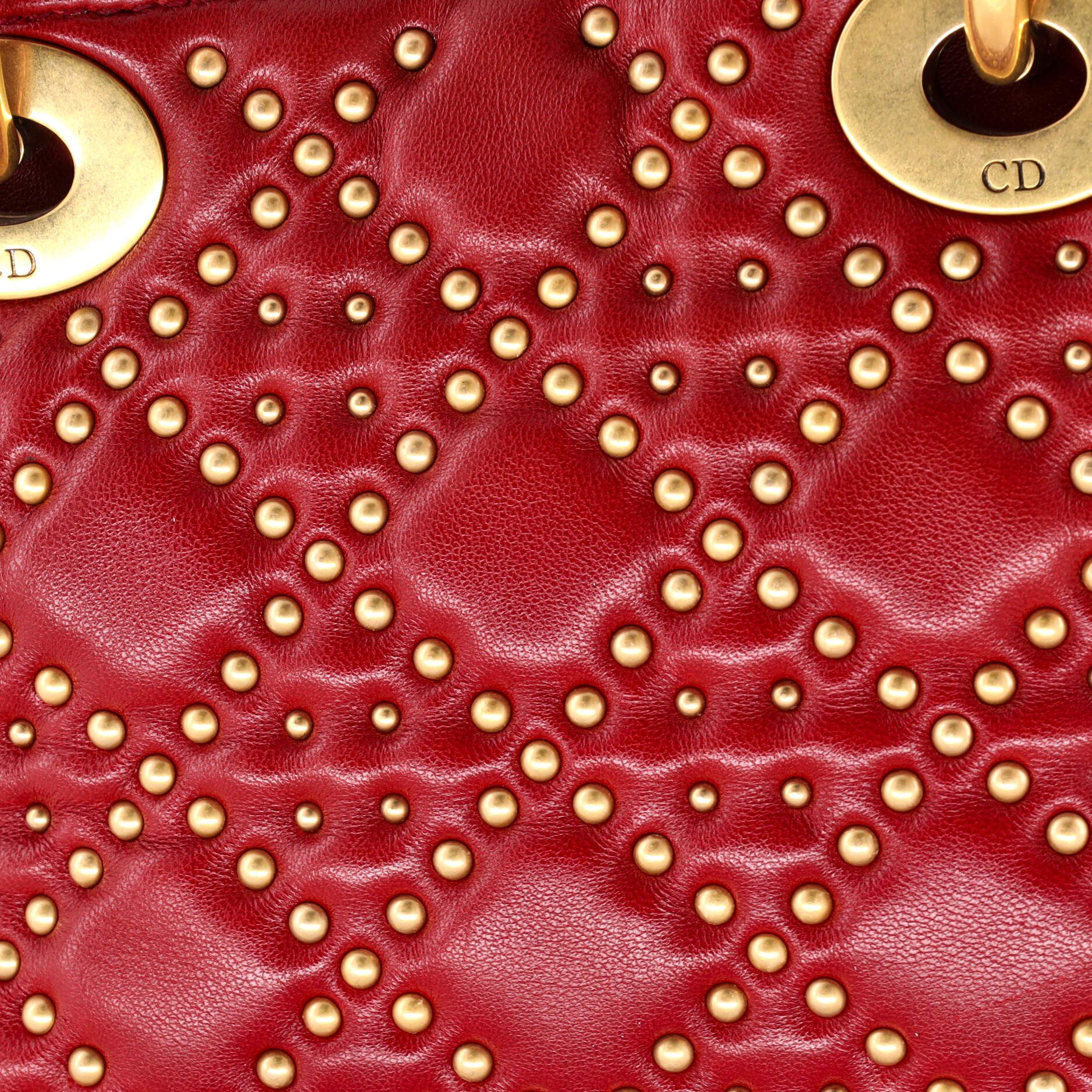 Christian Dior Supple Lady Dior Bag Cannage Studded Lambskin Mini
