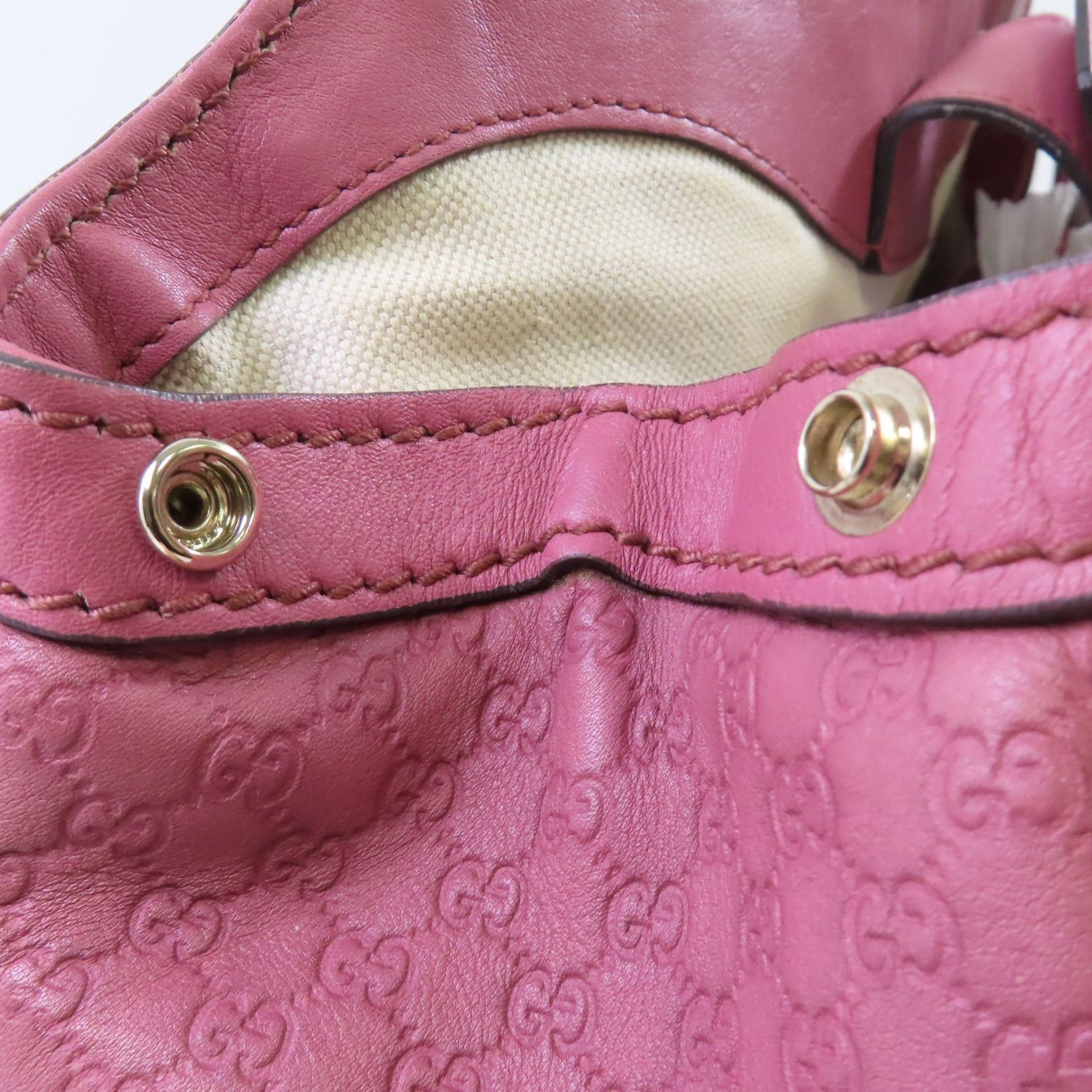 Gucci Cowhide Leather Sukey Tote Bag Golden Shoulder Back Bag Deep Powder Red Shoulder Bag Pink Calfskin (cowhide