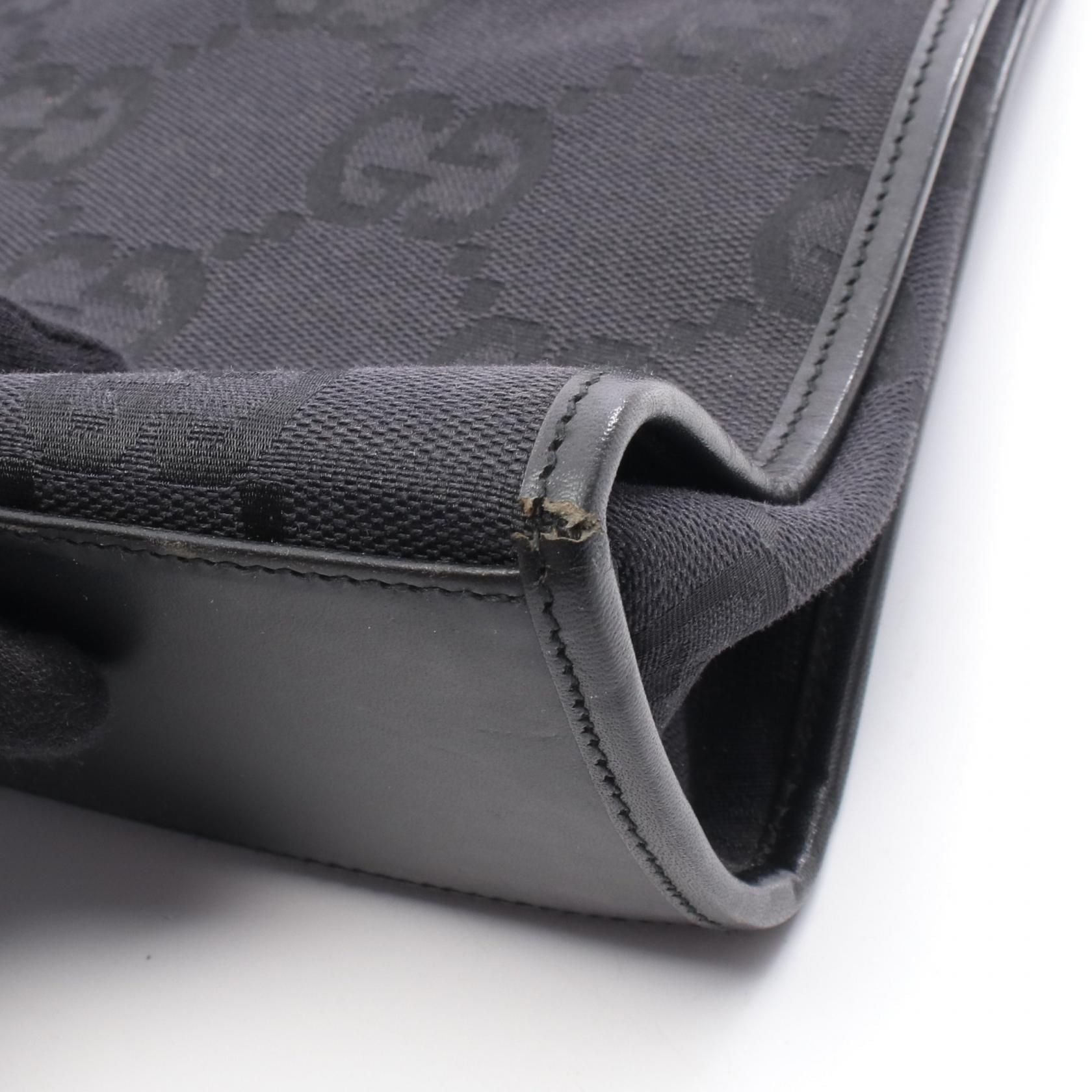 Gucci Jackie 1961 Gg Canvas Shoulder Bag Black Canvas 002 1066