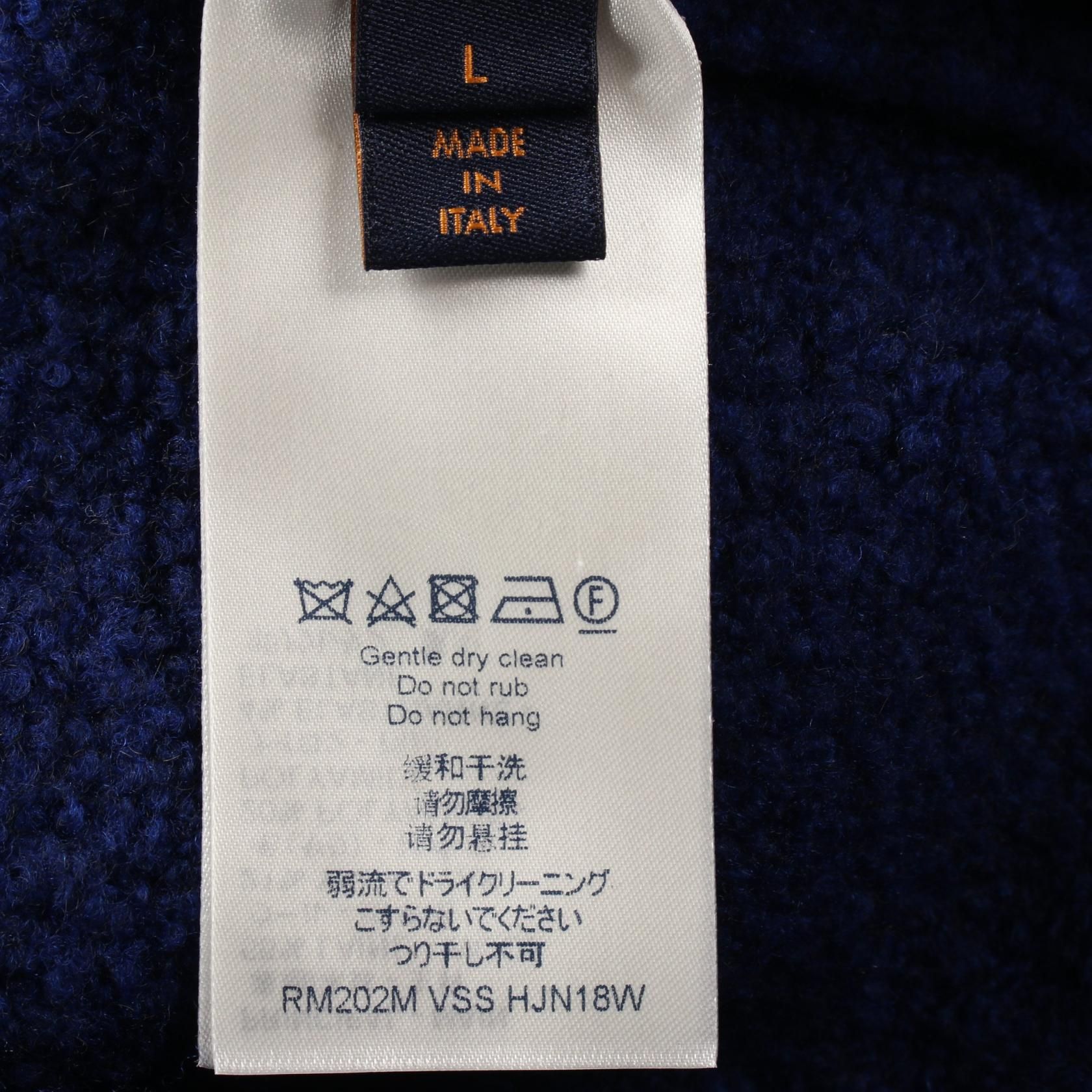 Louis Vuitton Lv Intarsia Knitwear Rm 202m Vss Hjn 18w Wool Yak Blue Mens L