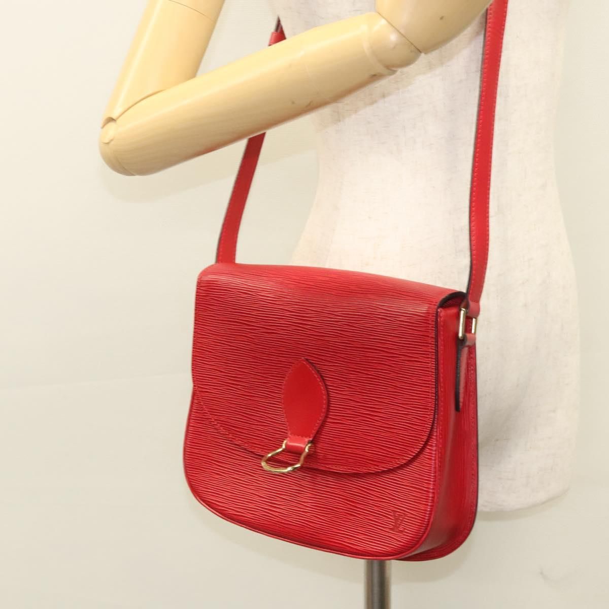 Louis Vuitton Epi Saint Cloud Gm Shoulder Bag Red M 52197 Lv Auth