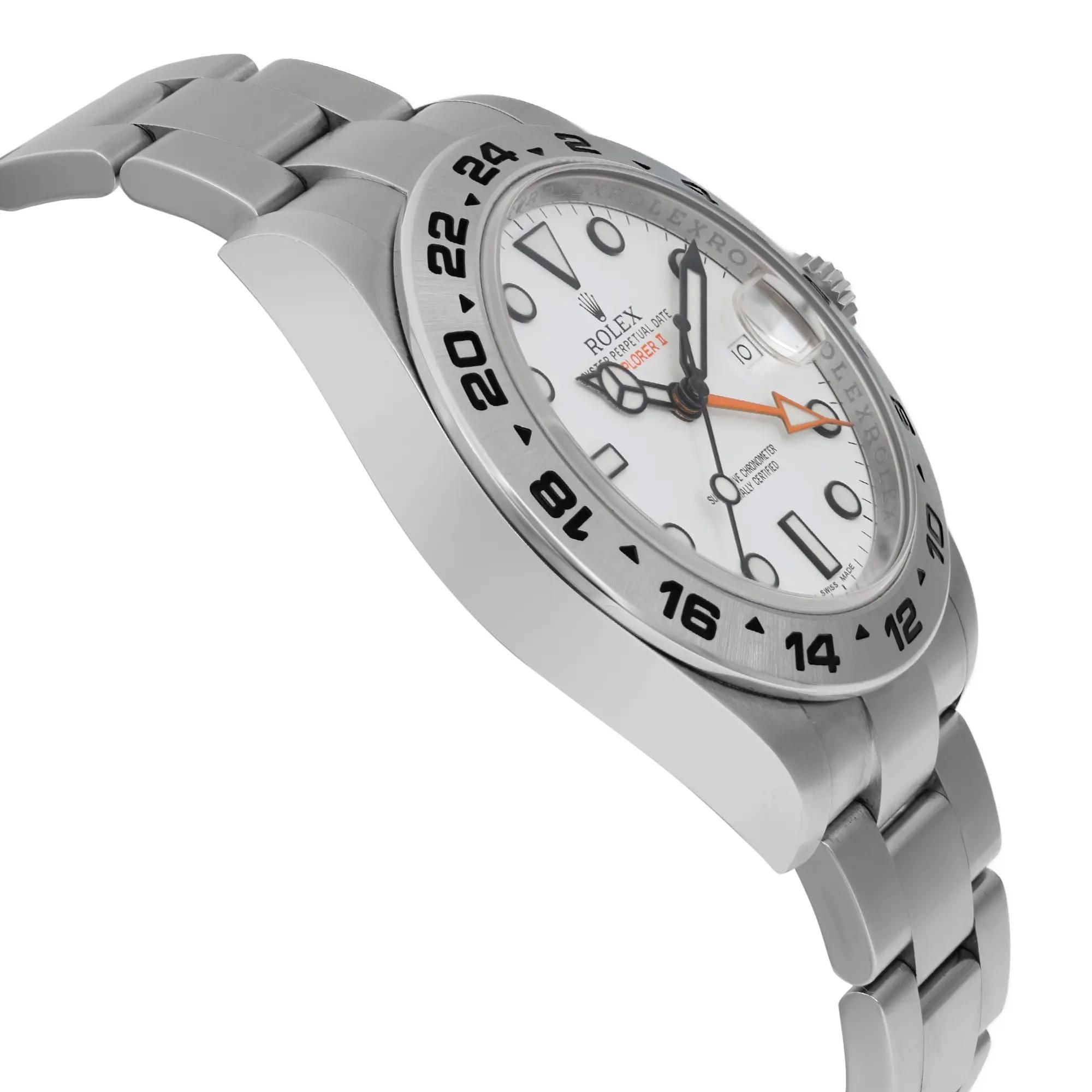 Rolex Explorer II GMT Stainless Steel White Dial Automatic Men&