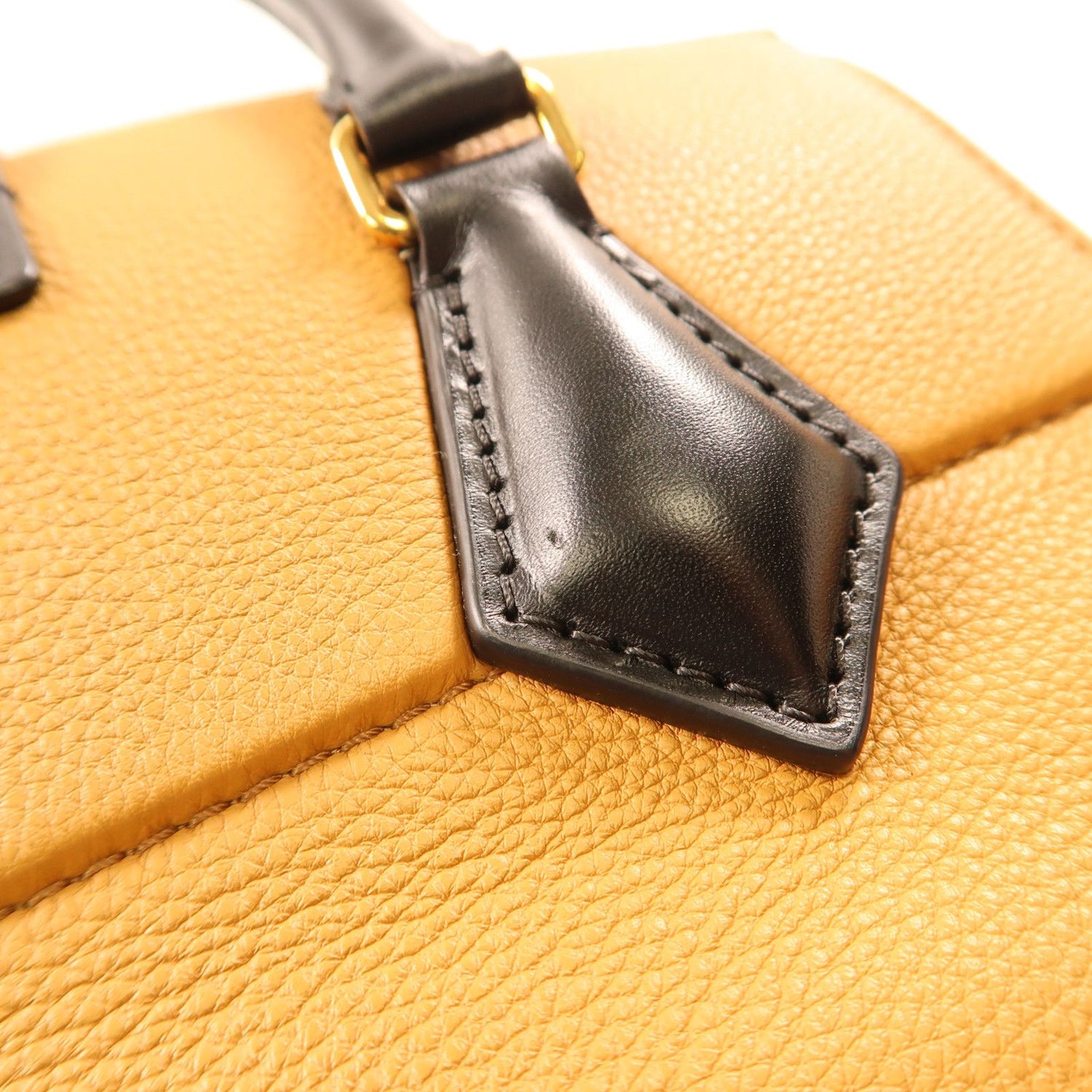 Louis Vuitton Cowhide Leather Studs Bicolor Hand-turn Shoulder Bag Beige Black Beige/black 2way Shoulder Bag M 51654