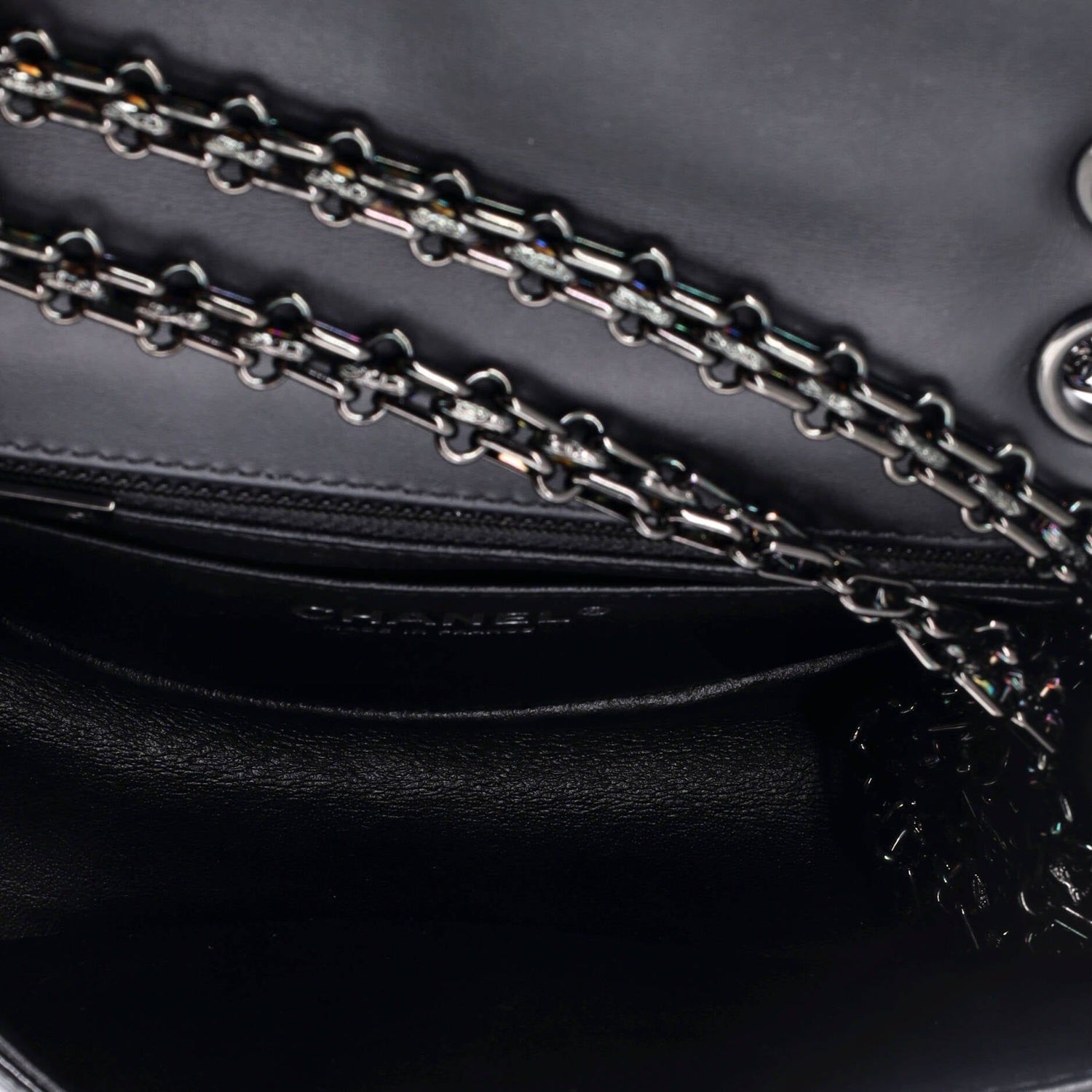 Chanel So Black Reissue 2.55 Flap Bag Quilted Patent Mini