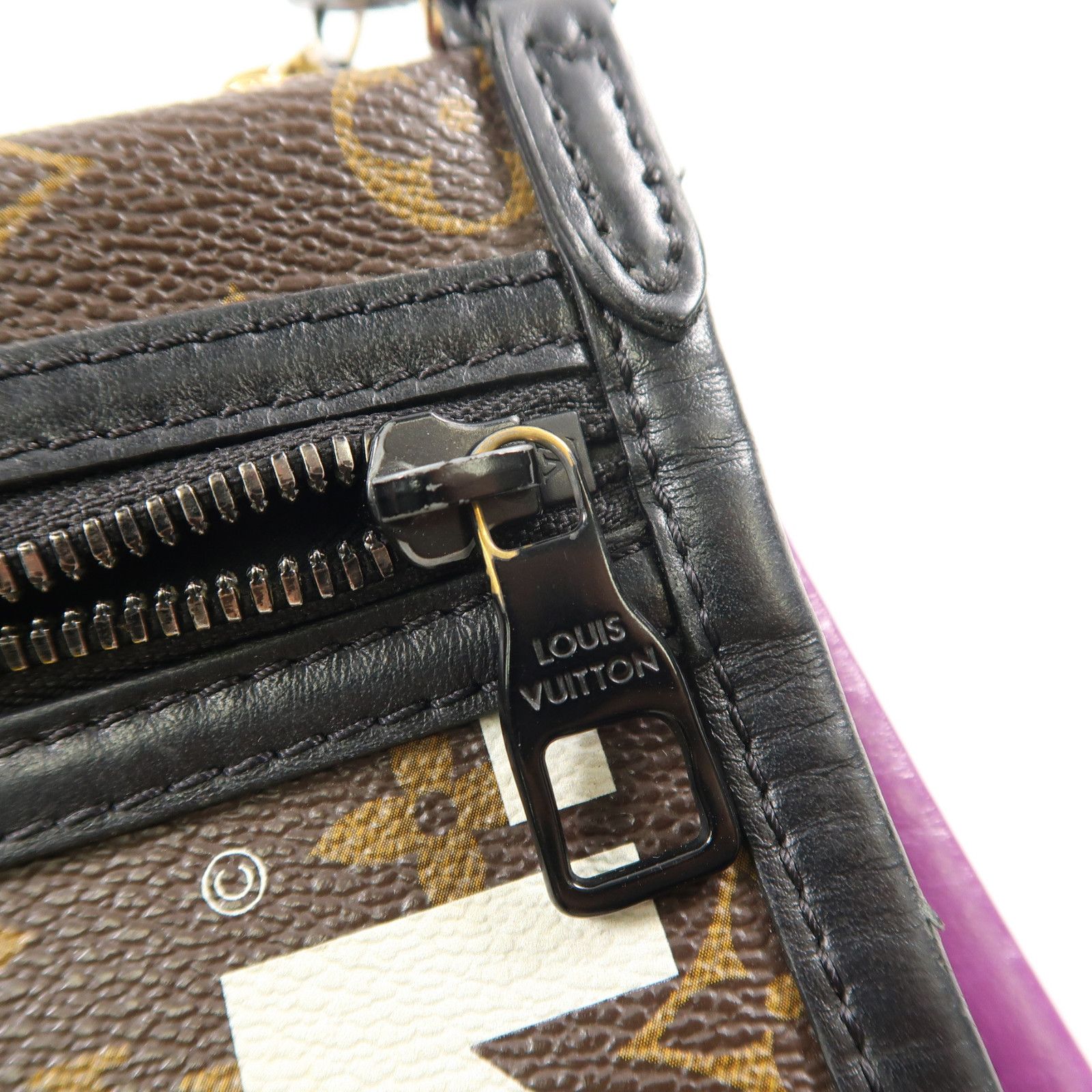 Louis Vuitton Monogram D.flat Shoulder Gold/purple Brown Purple Brown/purple Shoulder Bag M 446