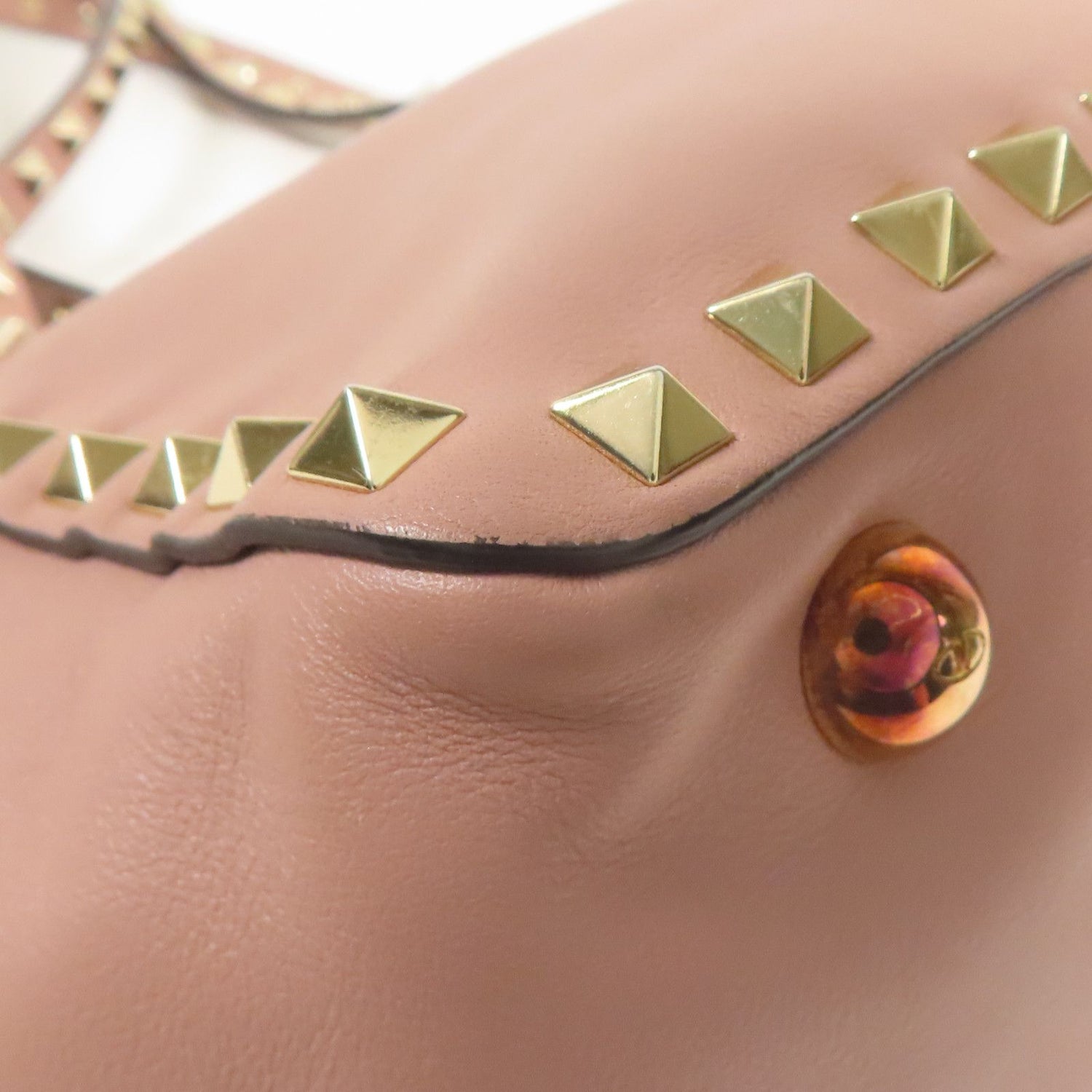 Valentino Cowhide Leather 2Way Shoulder Gold Hand-ground Shoulder Bag 2way Shoulder Bag Purple Pink Calfskin (cowhide)