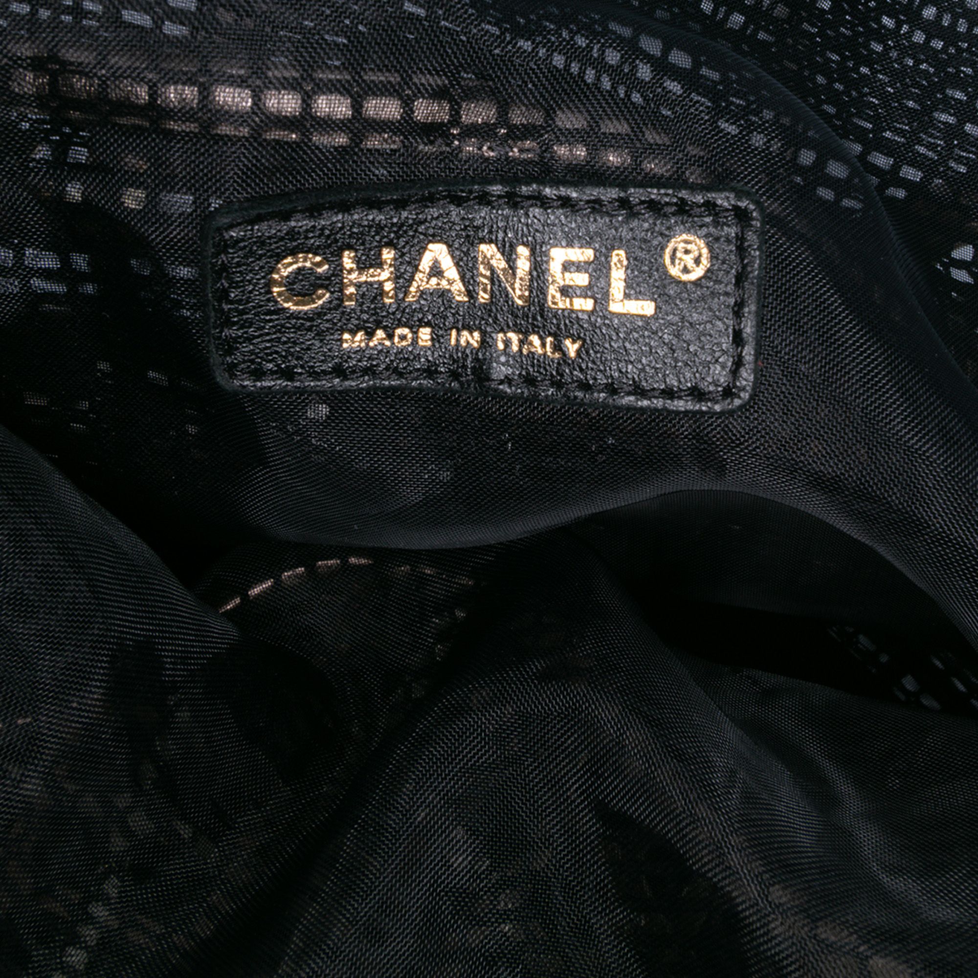 Chanel CC Mesh And Metallic Calfskin Bucket Bag Black