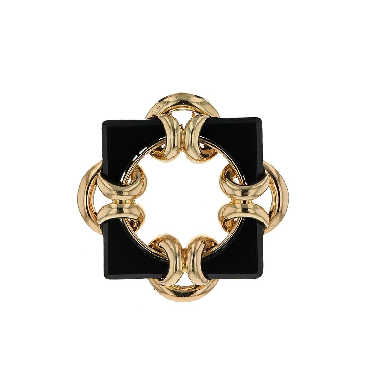 Tiffany & Co. by Aldo Cipullo onyx and gold brooch necklace