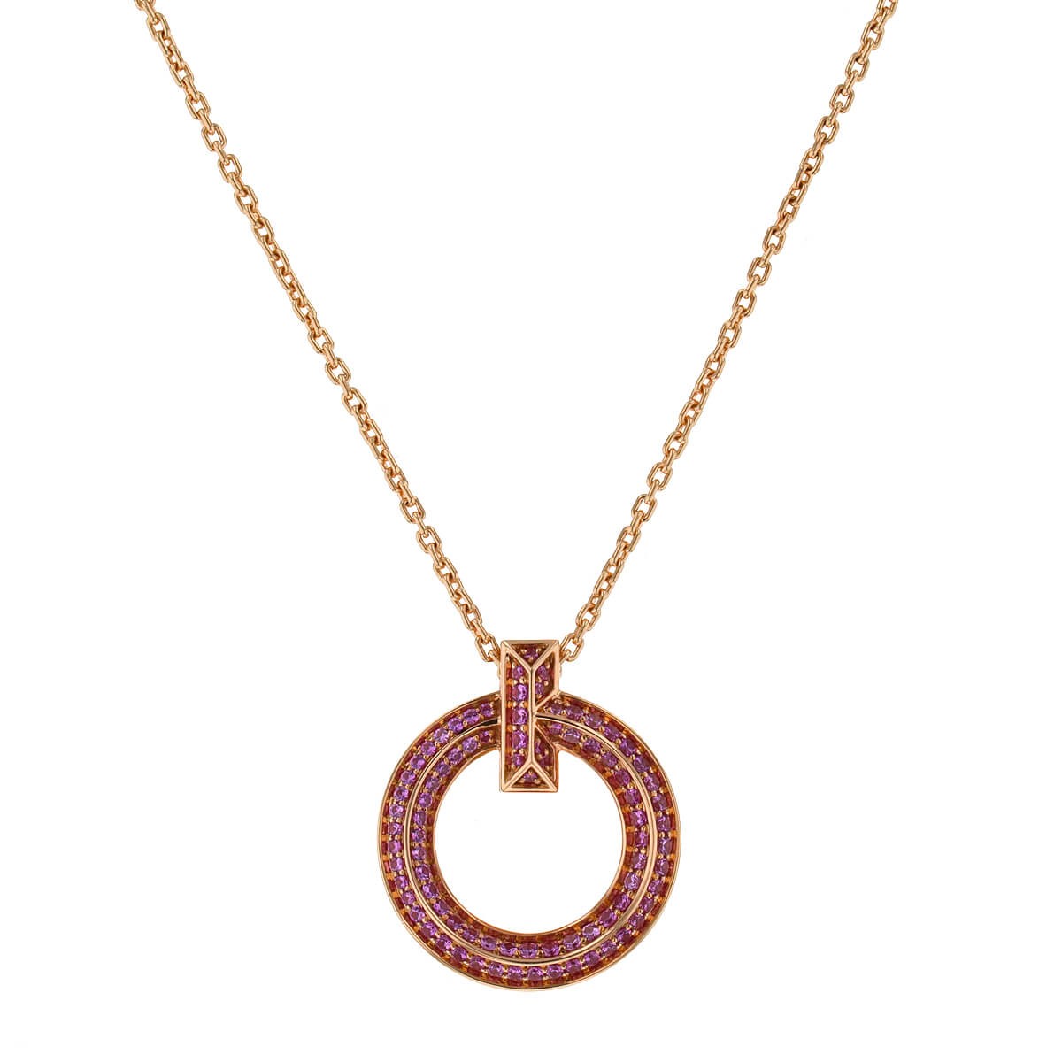 Tiffany & Co. Cercle T1 Edition Limite pink sapphires and gold necklace