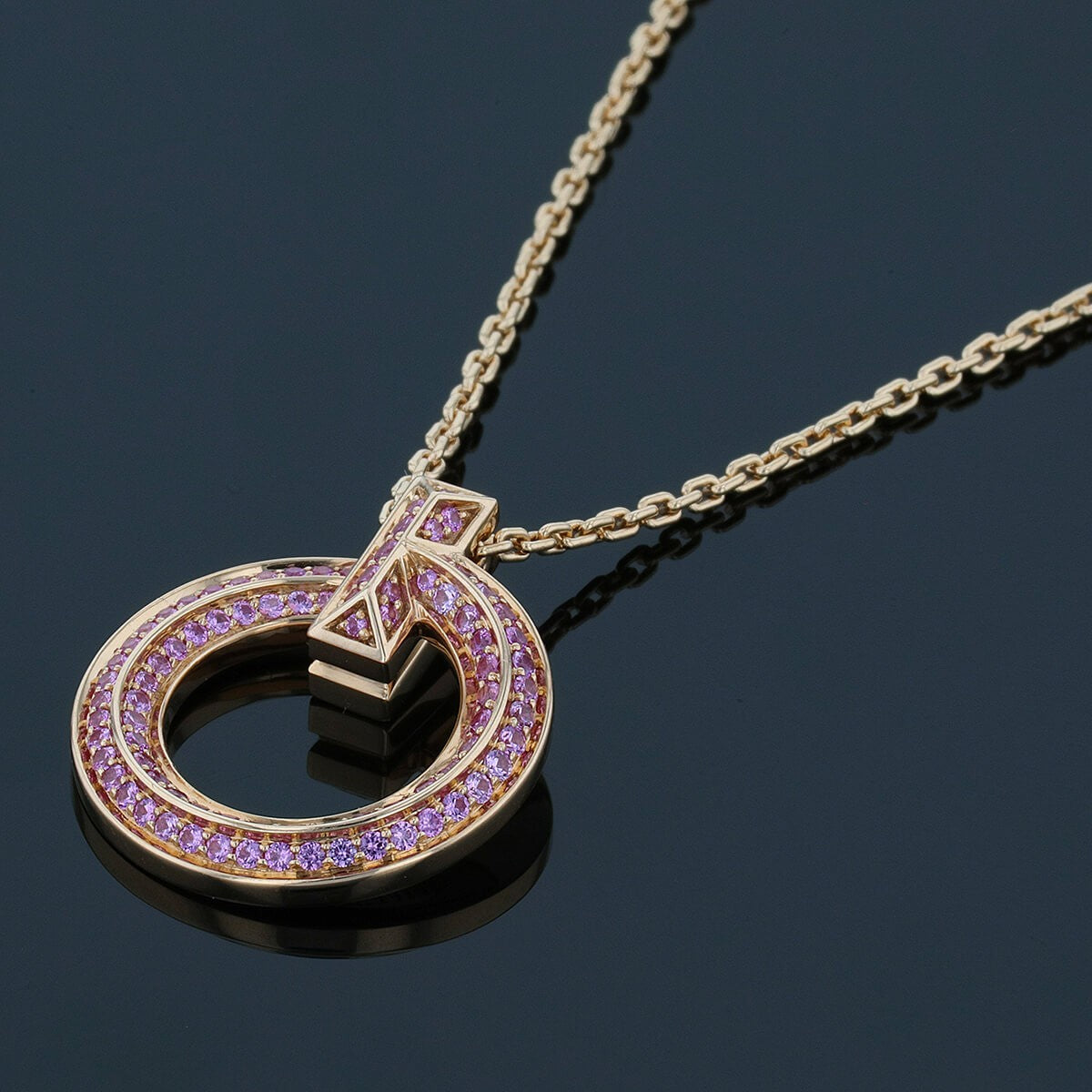 Tiffany & Co. Cercle T1 Edition Limite pink sapphires and gold necklace