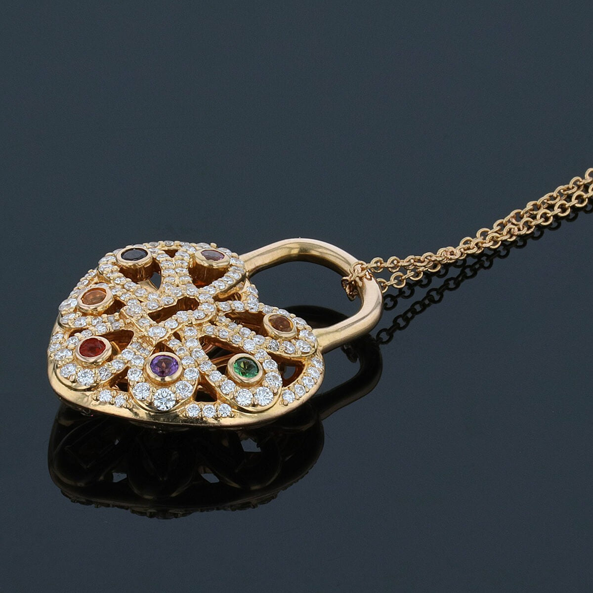 Tiffany & Co. diamonds, opals, citrine, garnet, amethyst, iolite, pink tourmaline and gold necklace