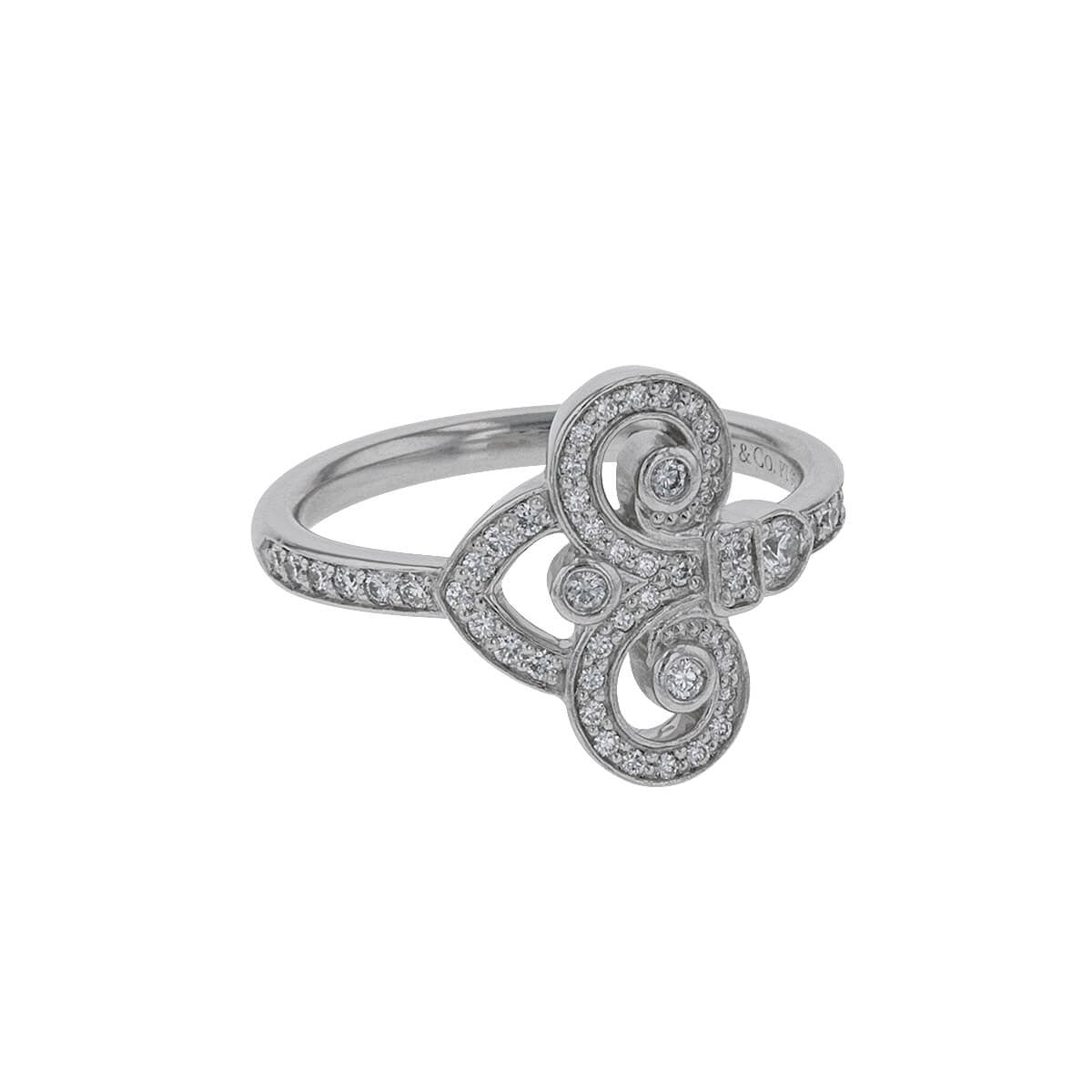 Tiffany & Co. Fleur de Lys platinum and diamonds ring