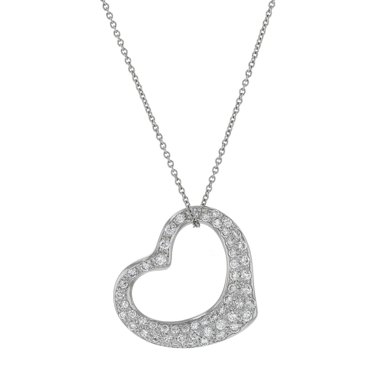 Tiffany & Co. Open Heart platinum and diamonds necklace