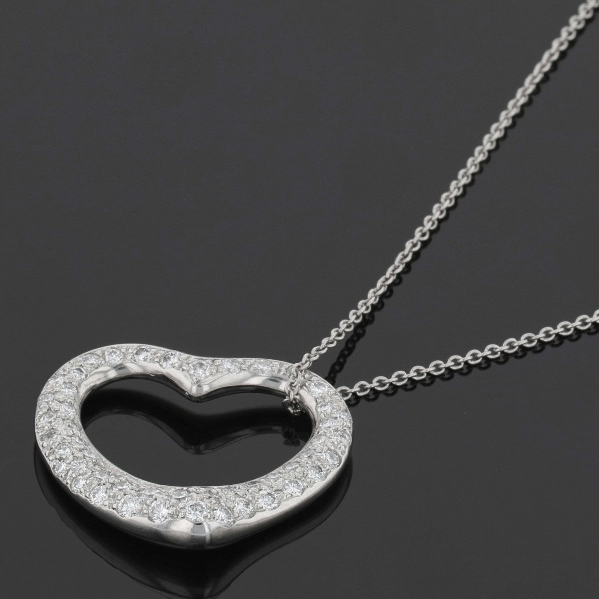 Tiffany & Co. Open Heart platinum and diamonds necklace