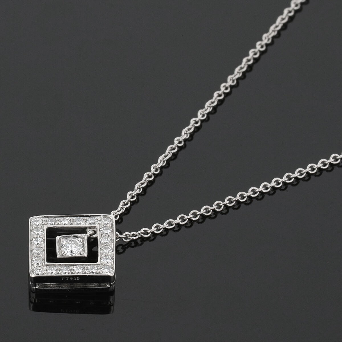 Tiffany & Co. Open Square diamonds and platinum necklace