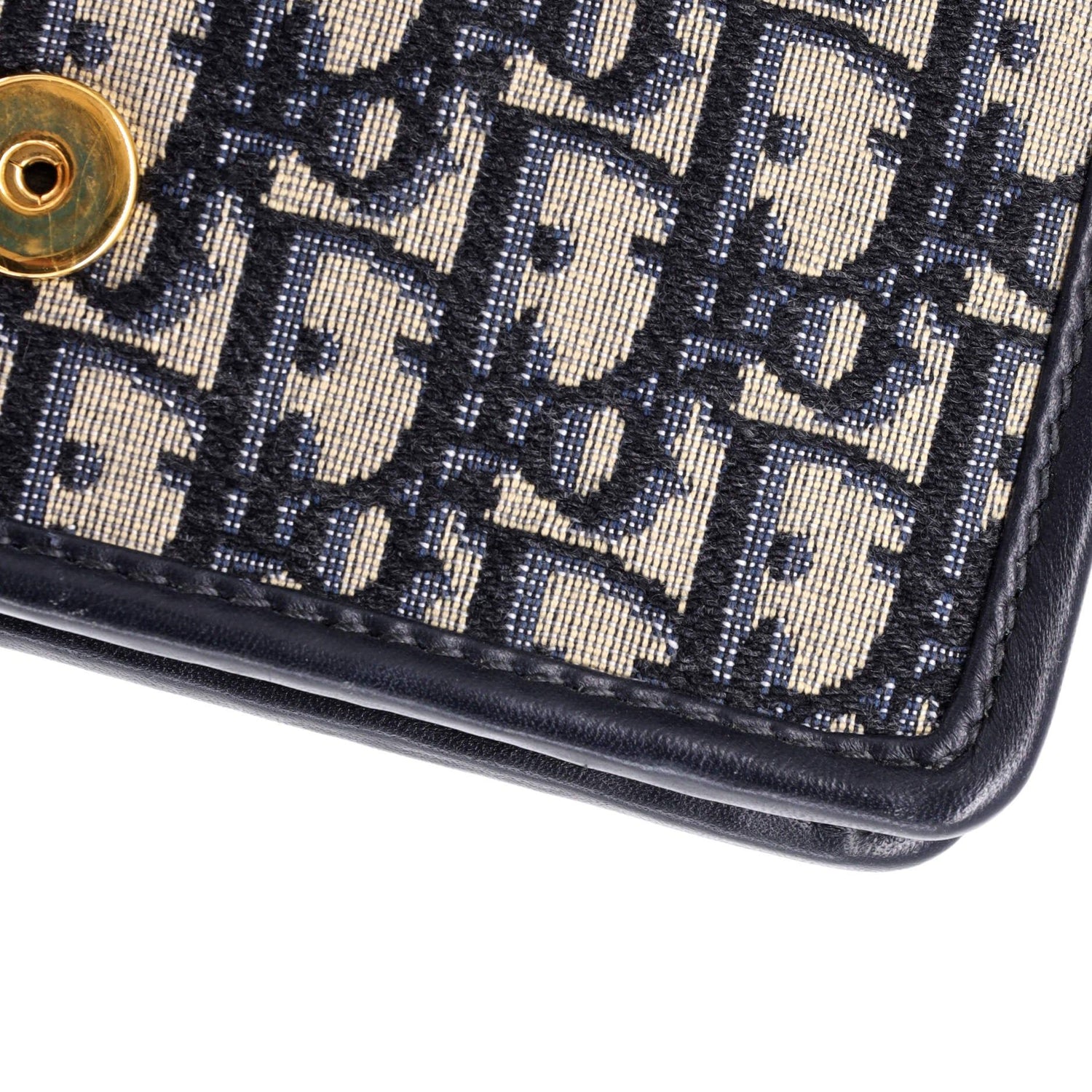 Christian Dior Dark Blue Montaigne 2-In-1 Pouch Oblique Canvas Bag