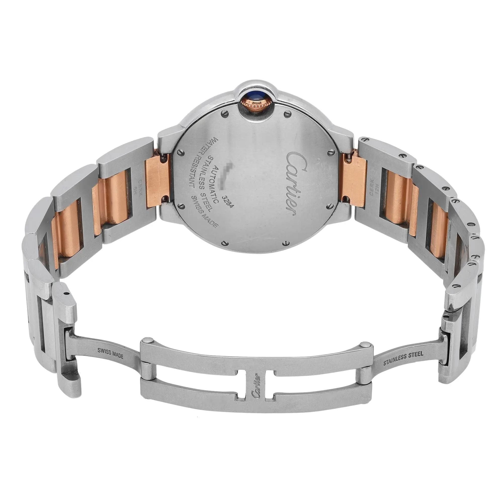 Cartier Ballon Bleu 36mm 18K Rose Gold Steel Pink MOP Dial Ladies Watch W6920033