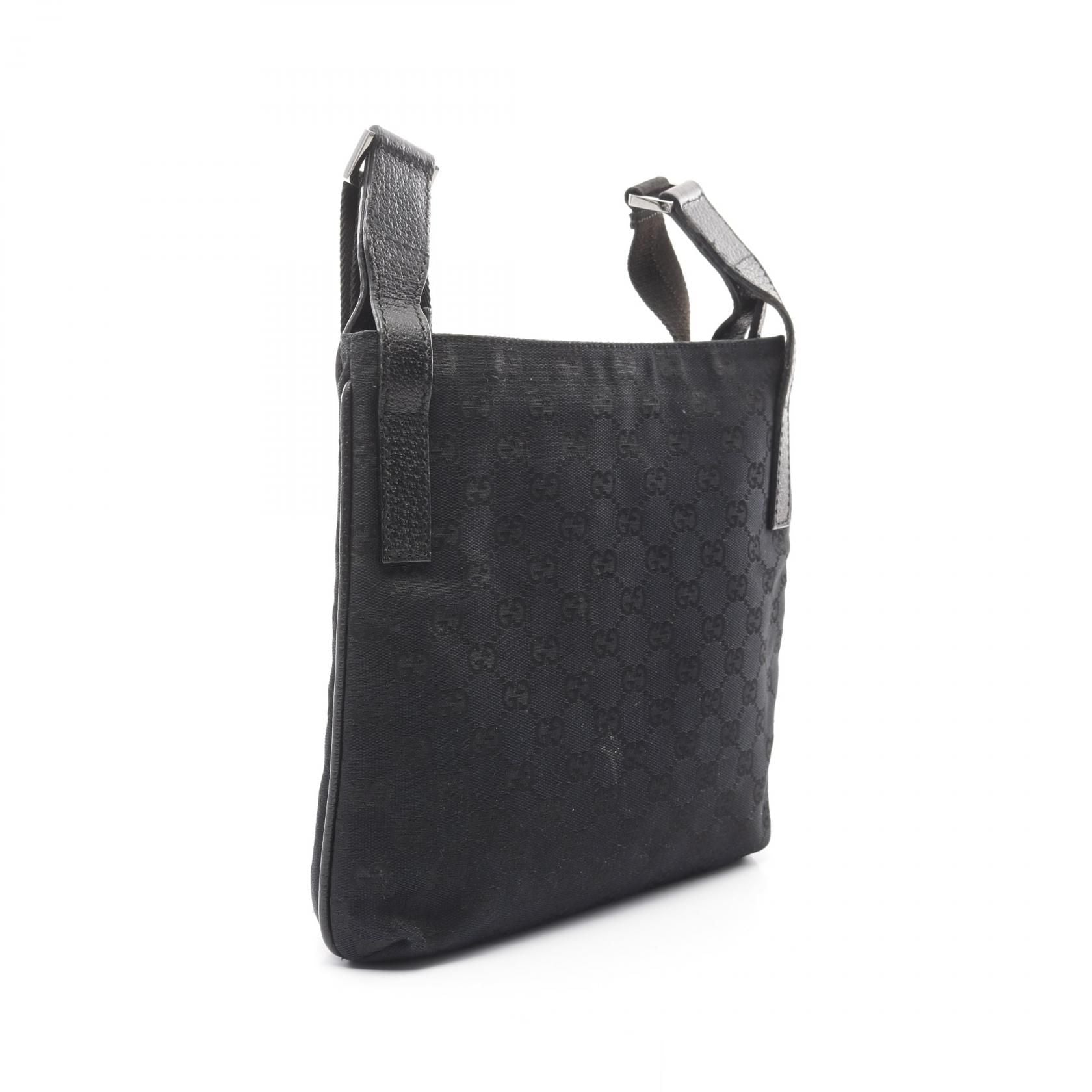 Gucci Gg Canvas Shoulder Bag Black Canvas 122793