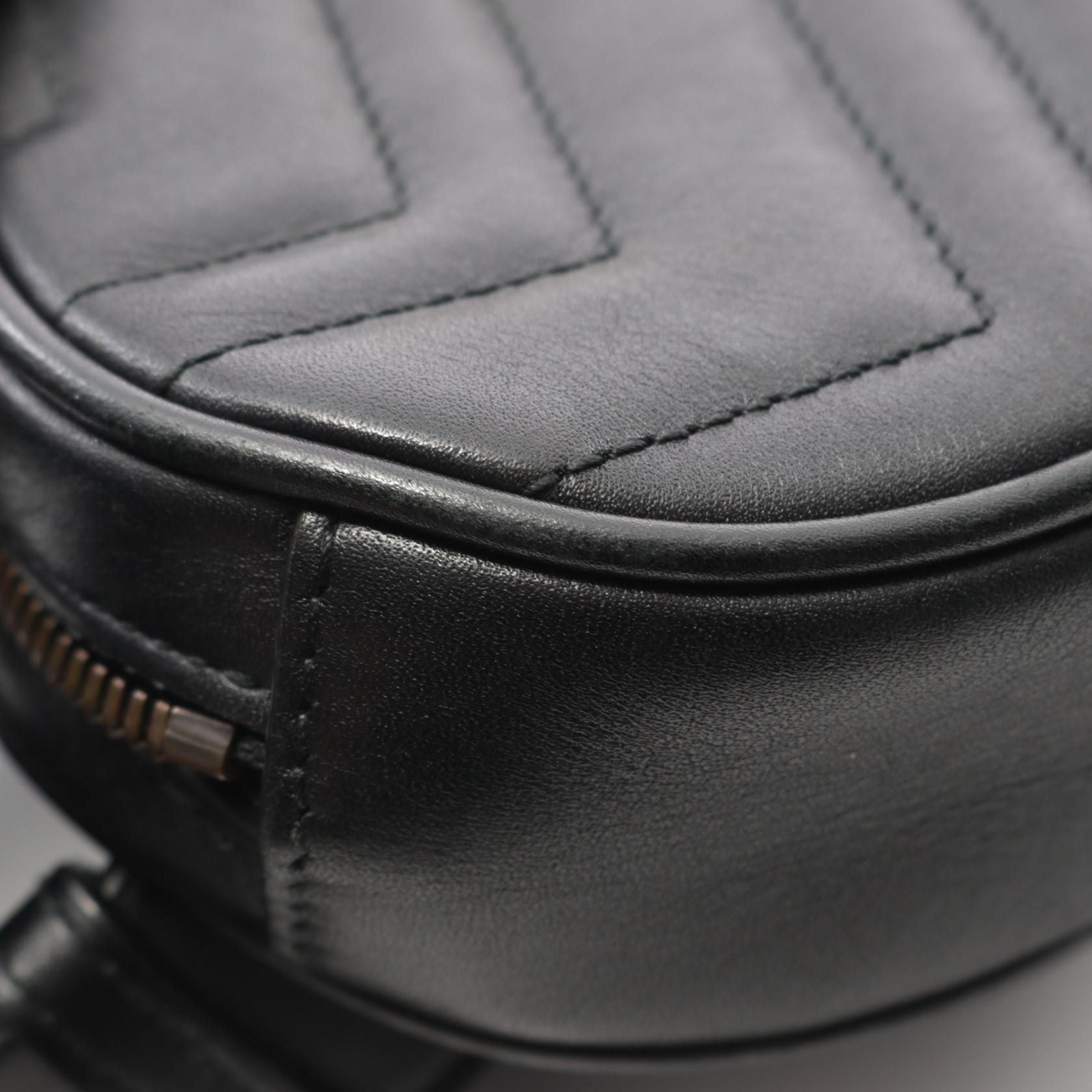 Gucci Gg Marmont Waist Bag Black Leather 476434