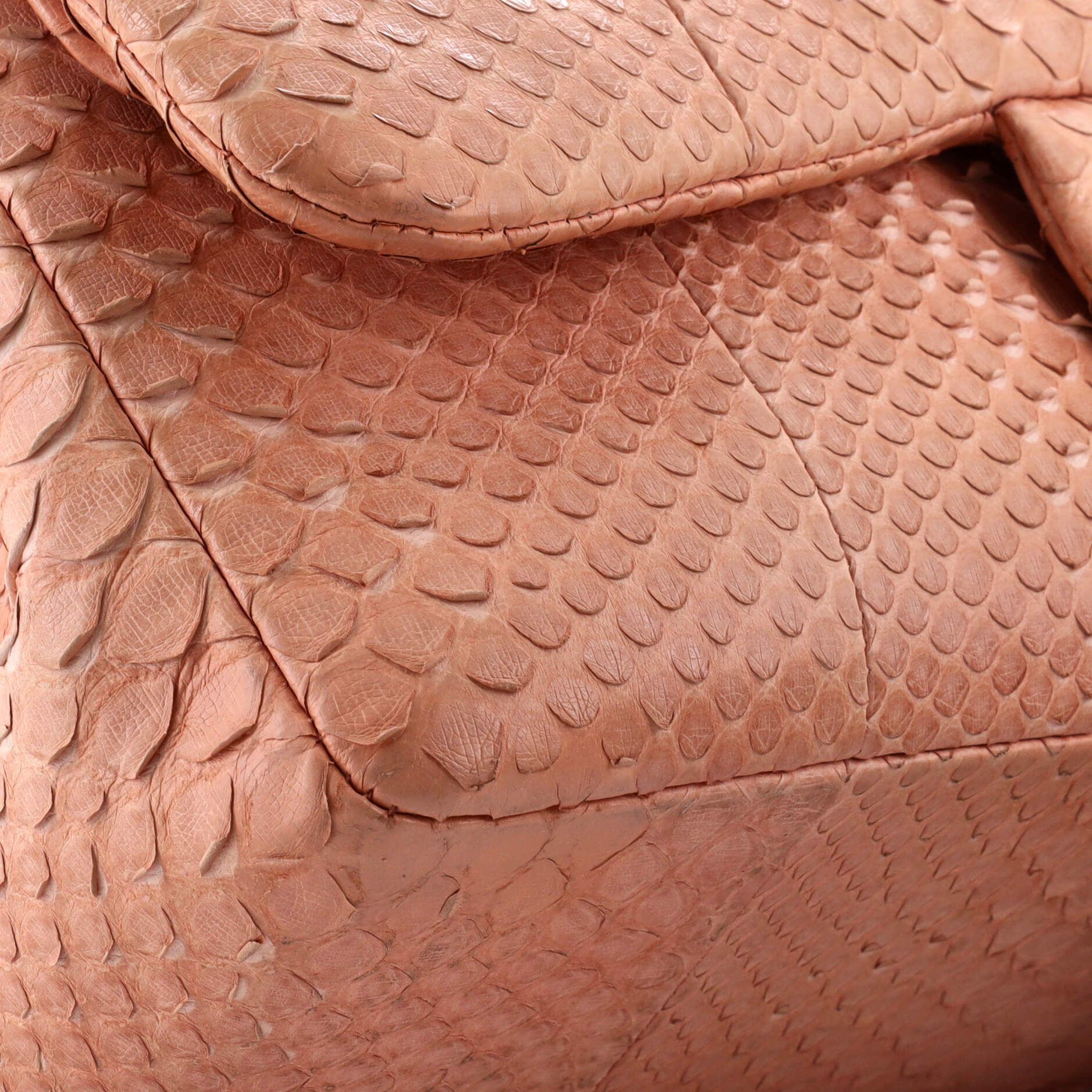 Chanel Classic Double Flap Bag Matte Python Jumbo