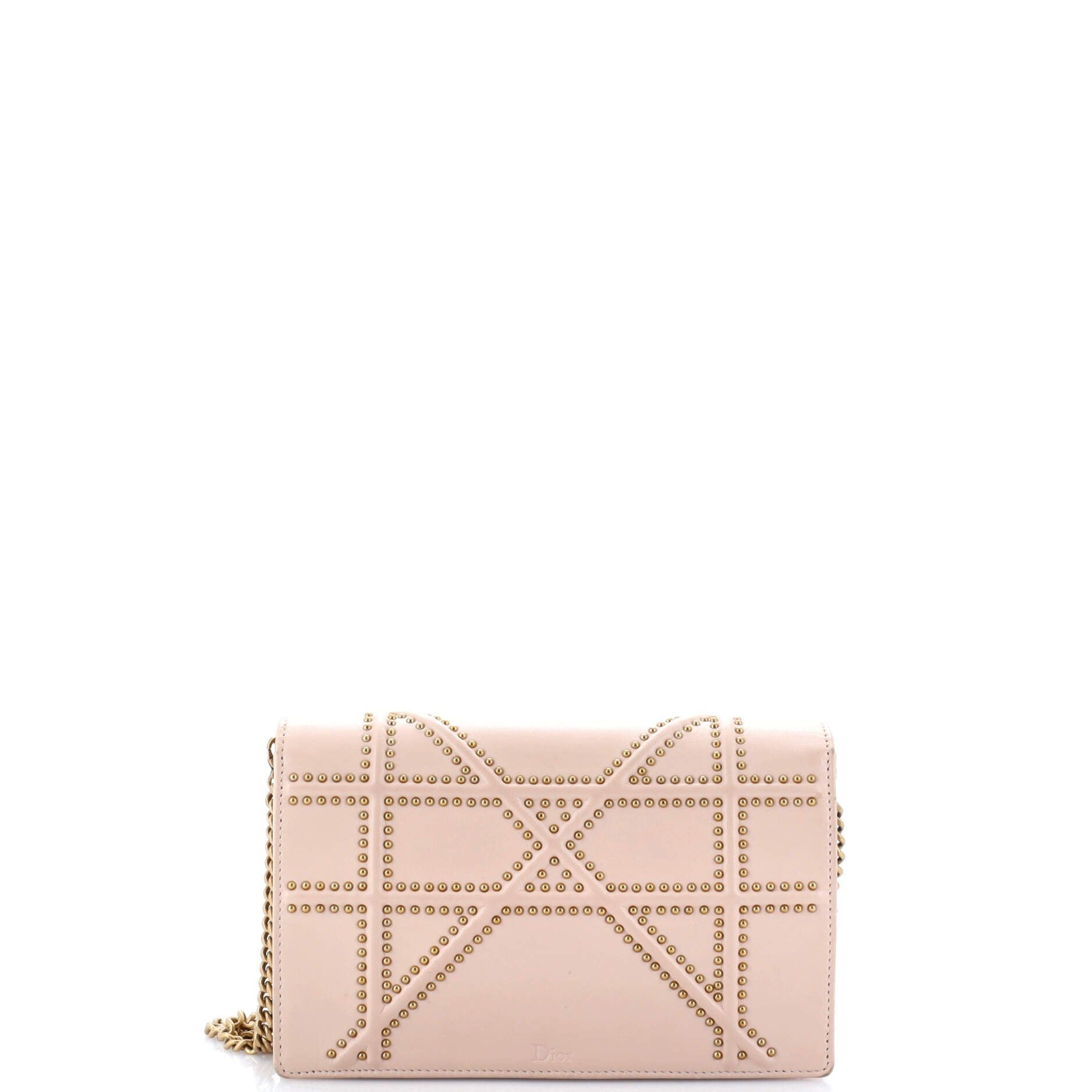 Christian Dior Diorama Wallet On Chain Studded Leather
