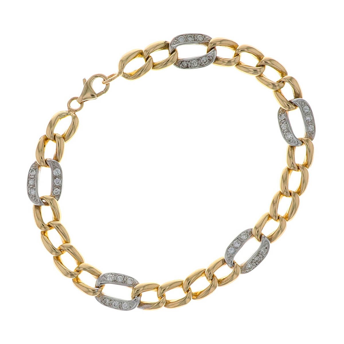 Two tones gold and diamonds bracelet