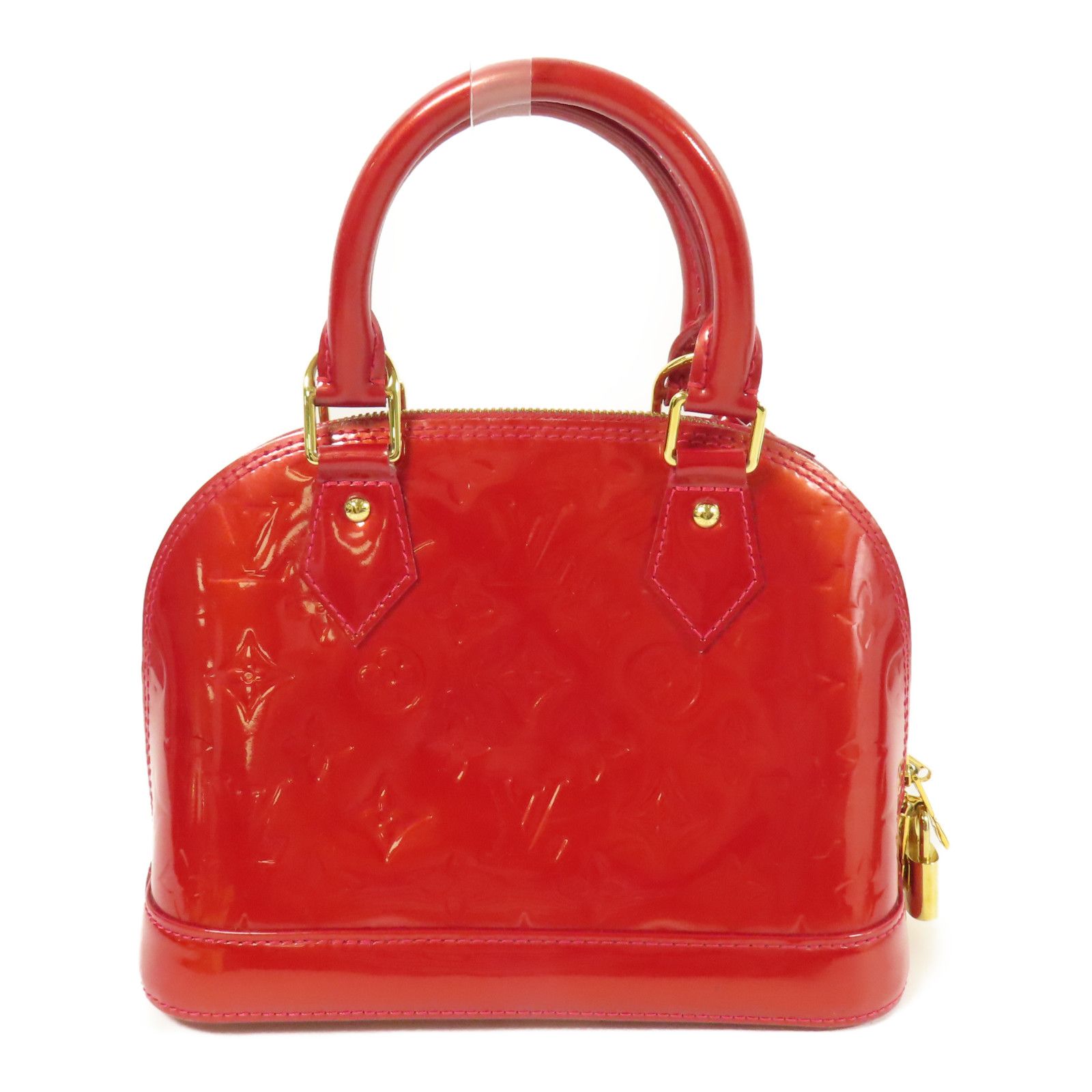 Louis Vuitton Vernis Alma Bb Gold Hand-rolled Shoulder Bag Red Red 2way Shoulder Bag M 91606