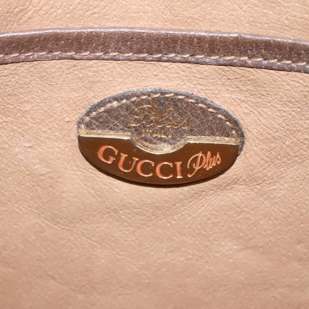 Gucci Gg Plus Supreme Clutch Bag Pvc Beige Brown Auth